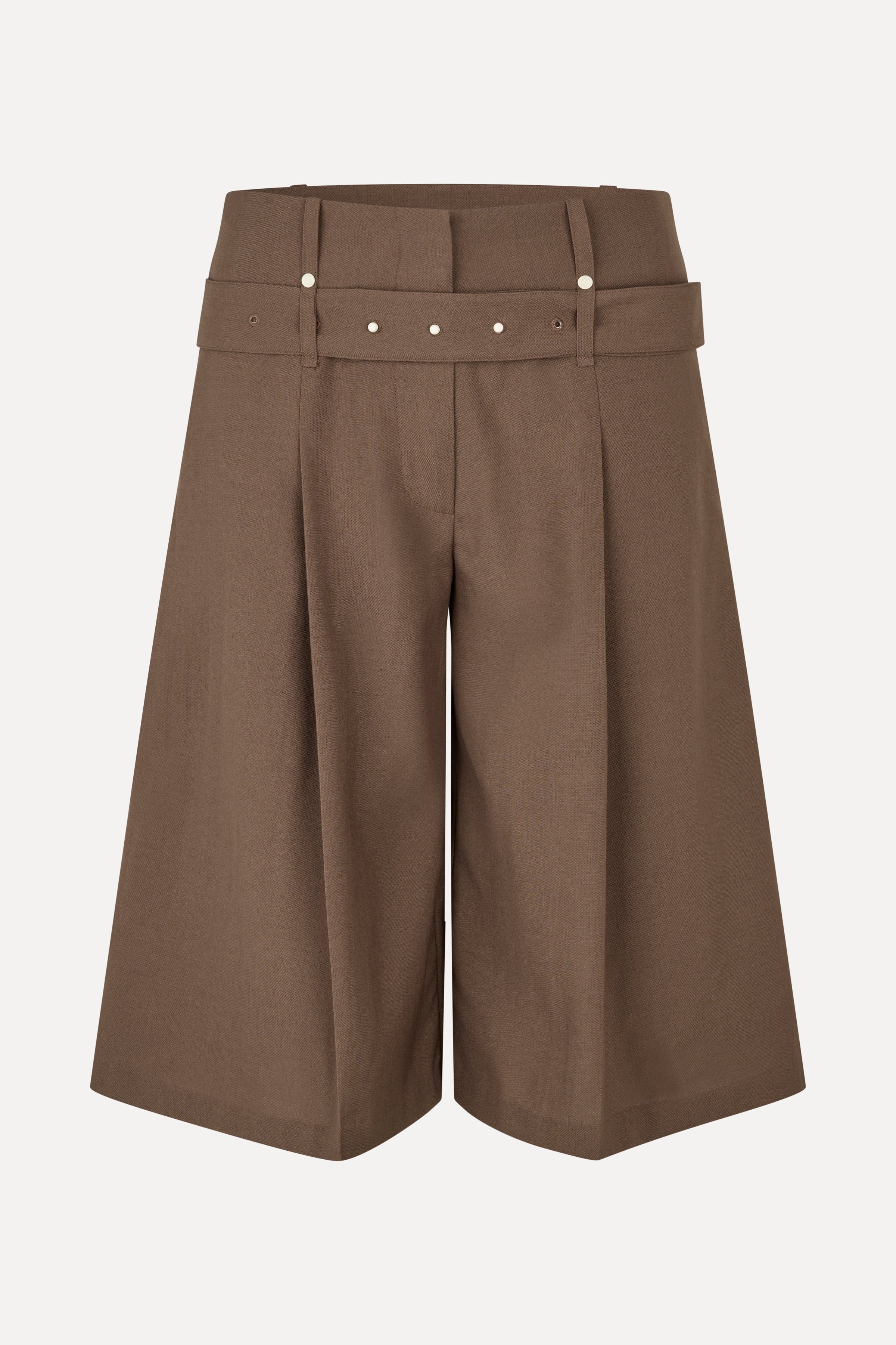 Belted Tailored Bermuda - Chicory Coffee - Image 3