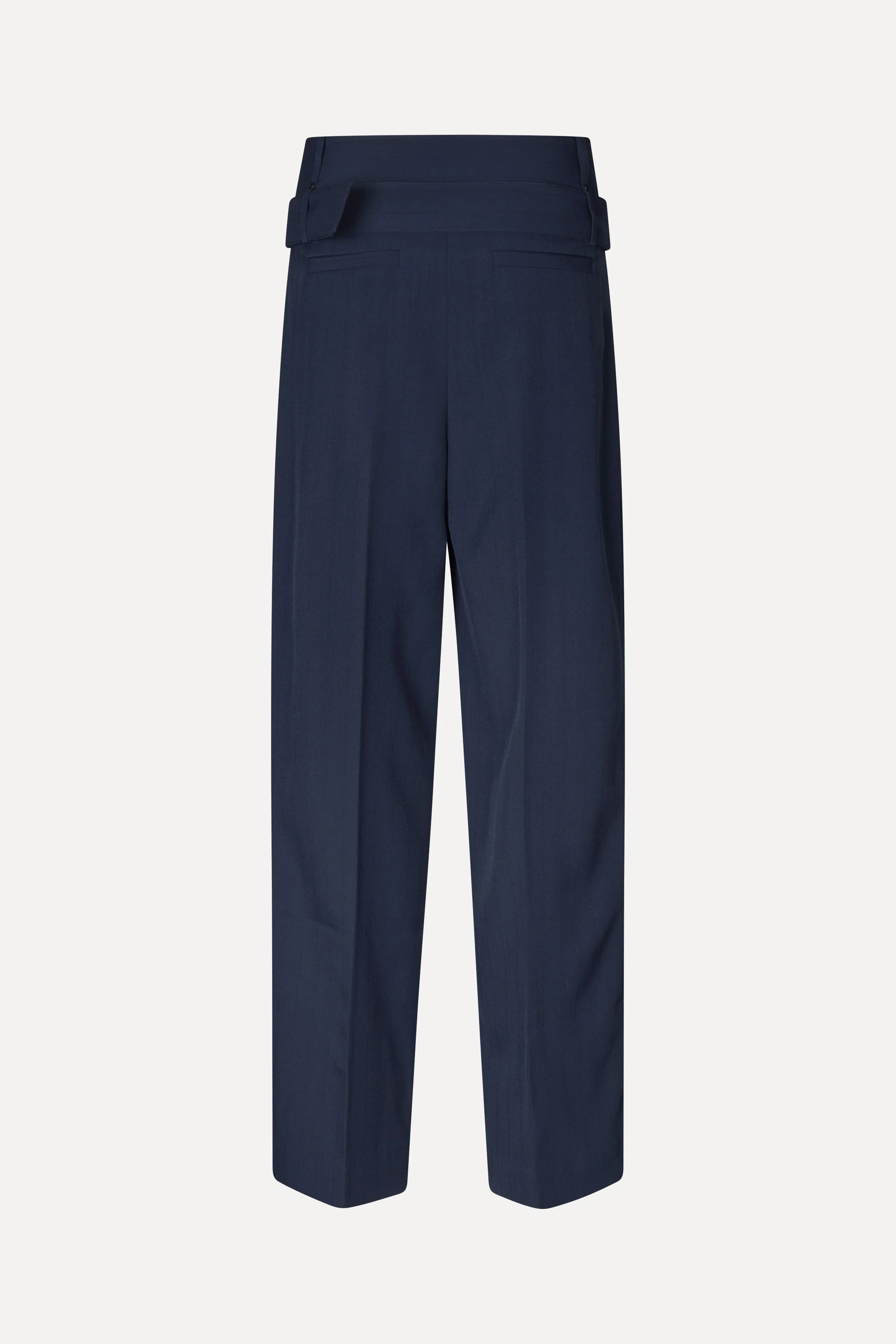 Belted Tailored Pants - Dark Blue - Image 2