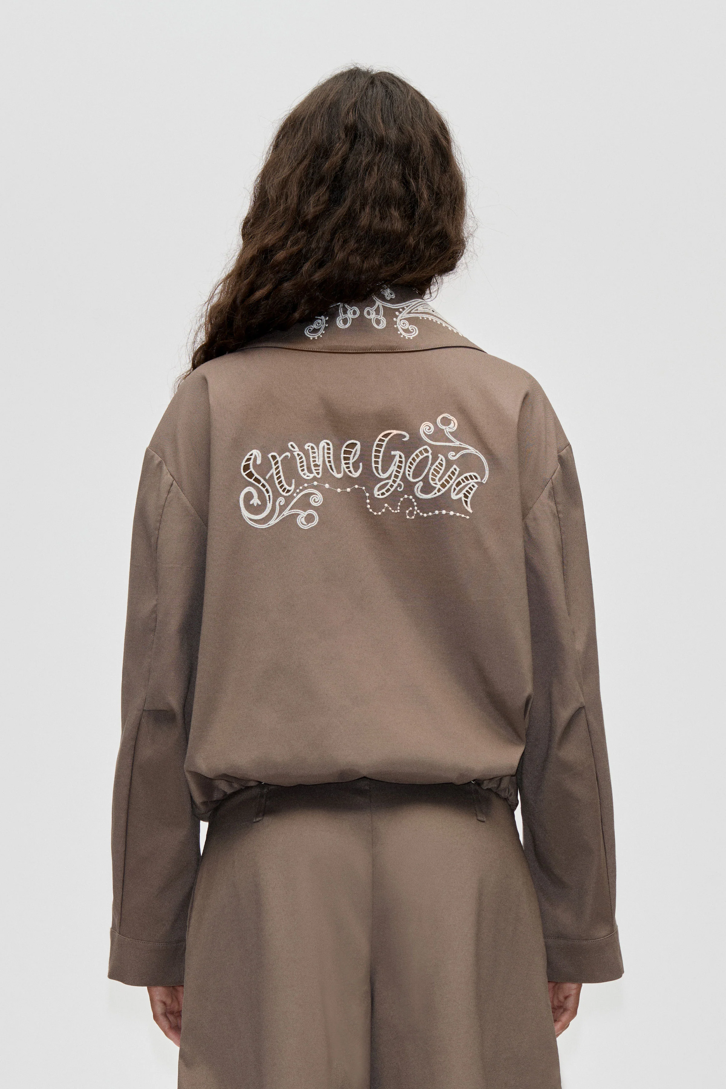 Blouson Eyelet Bomber - Cherries On A Paisley - Image 2