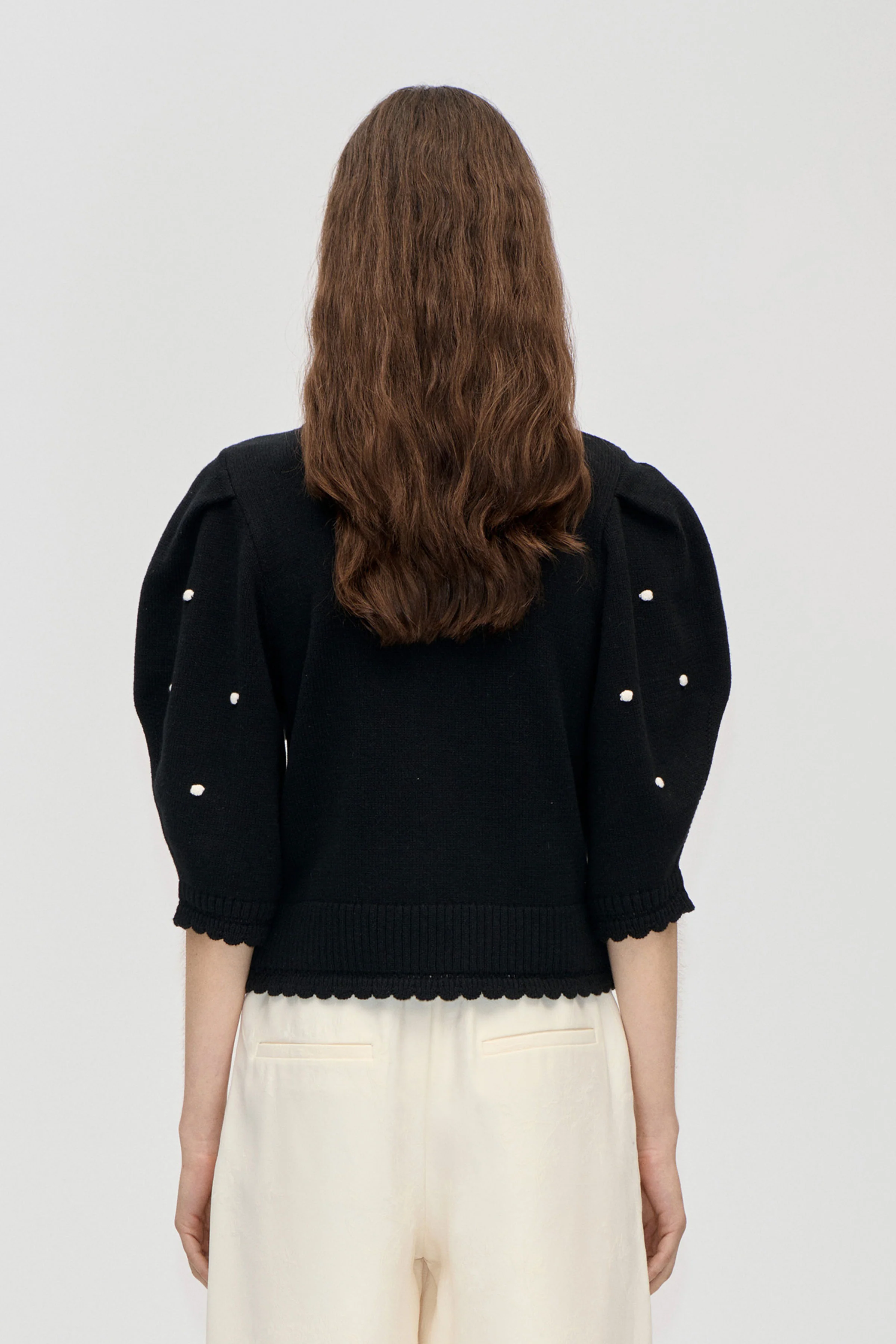 Bobble Knit Polo Cardigan - Midnight Bobbles - Image 2