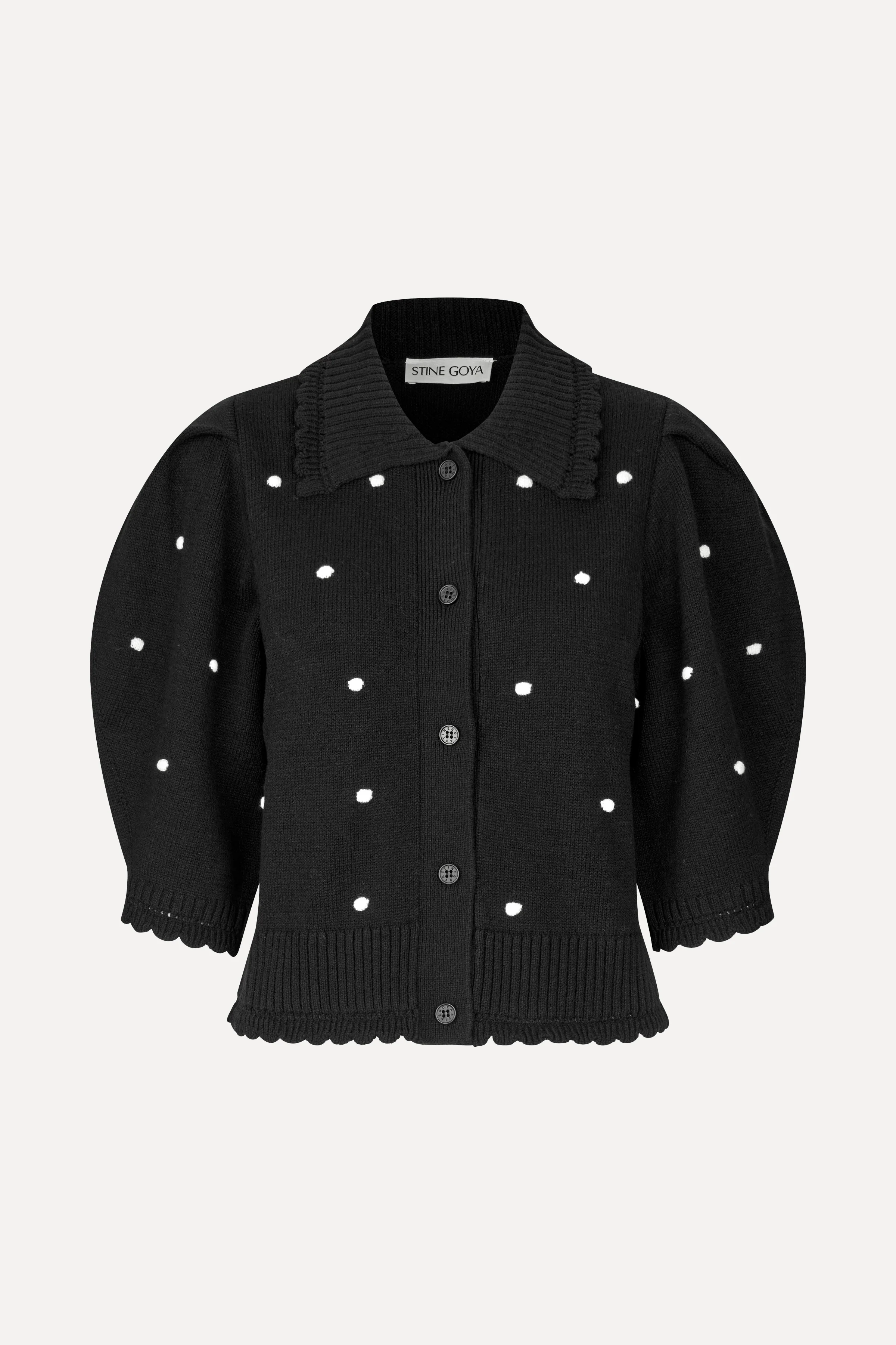 Bobble Knit Polo Cardigan - Midnight Bobbles - Image 4