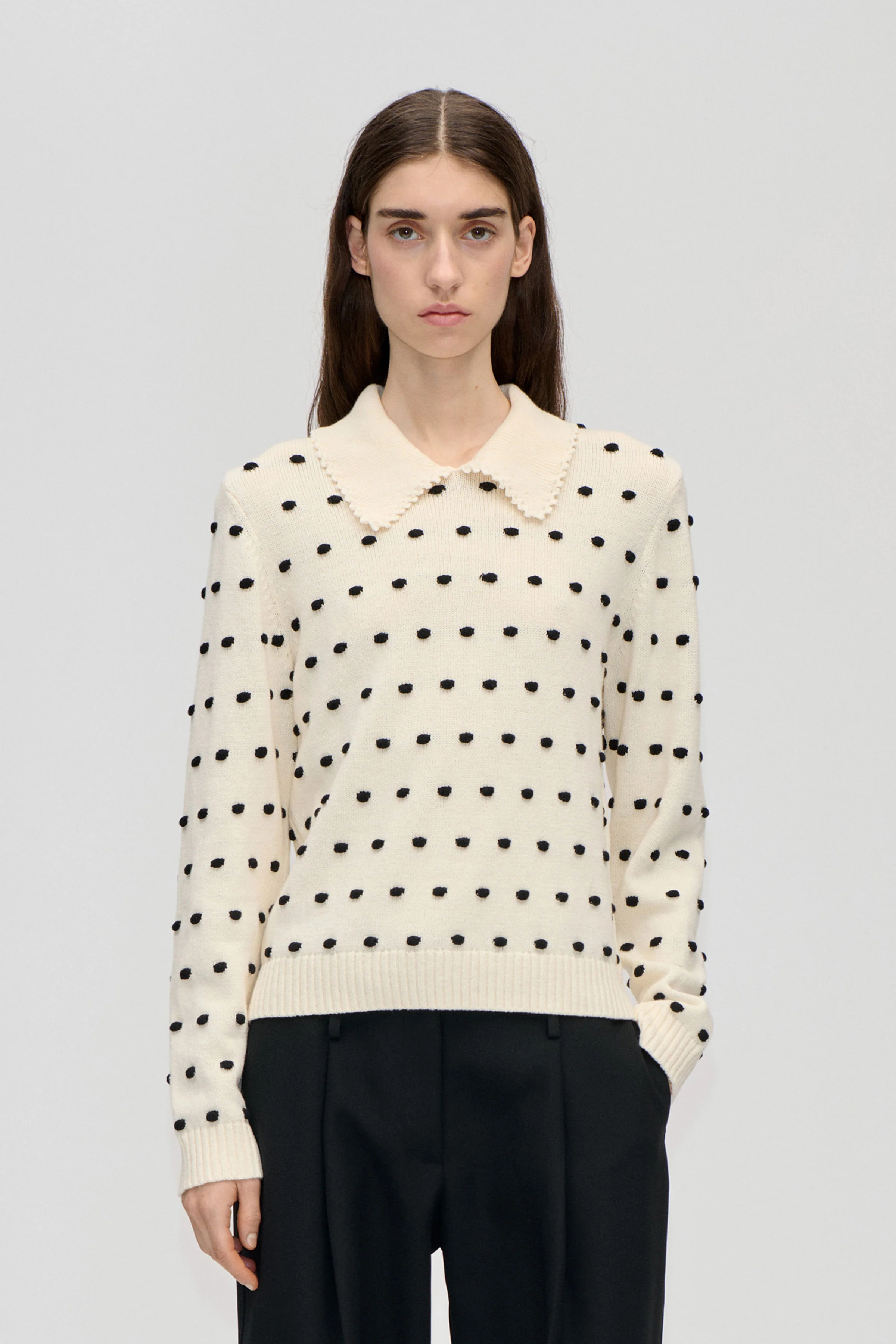 Bobble Polo Collar Sweater - Sunlight Bobbles