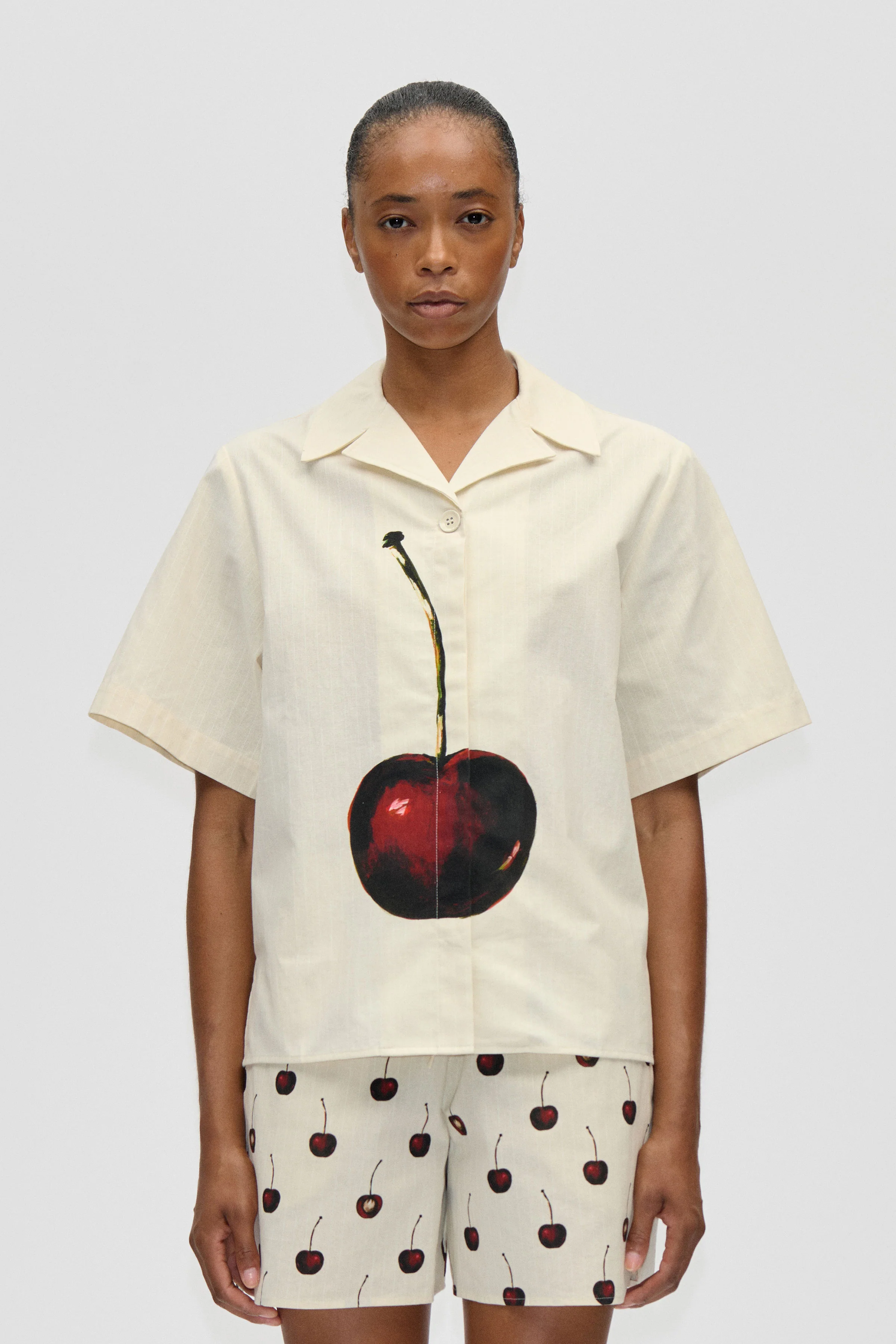 Bowling Collar Shirt - Cherry
