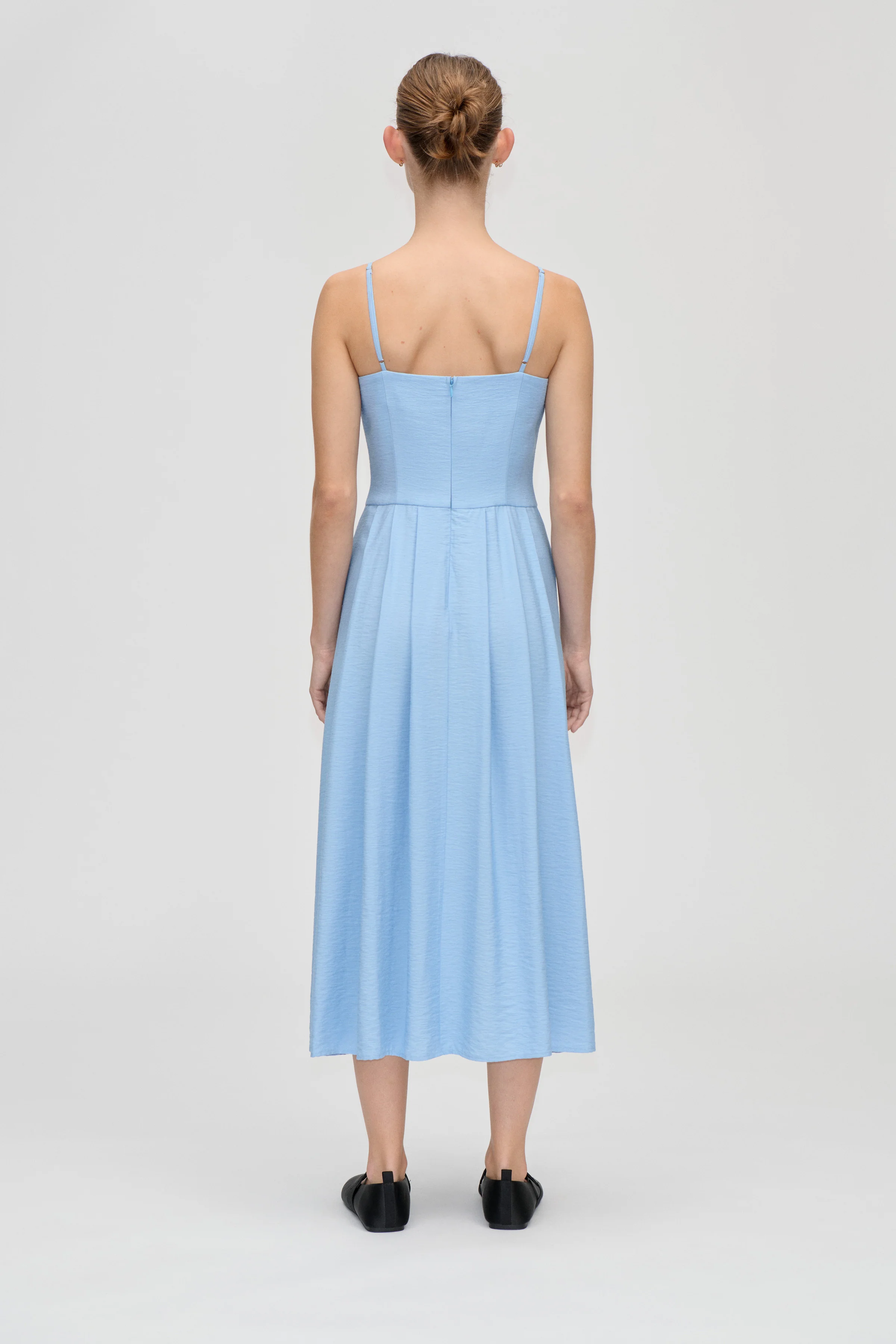 Bustier Dress With Flower Details - Bel Air Blue - Image 2