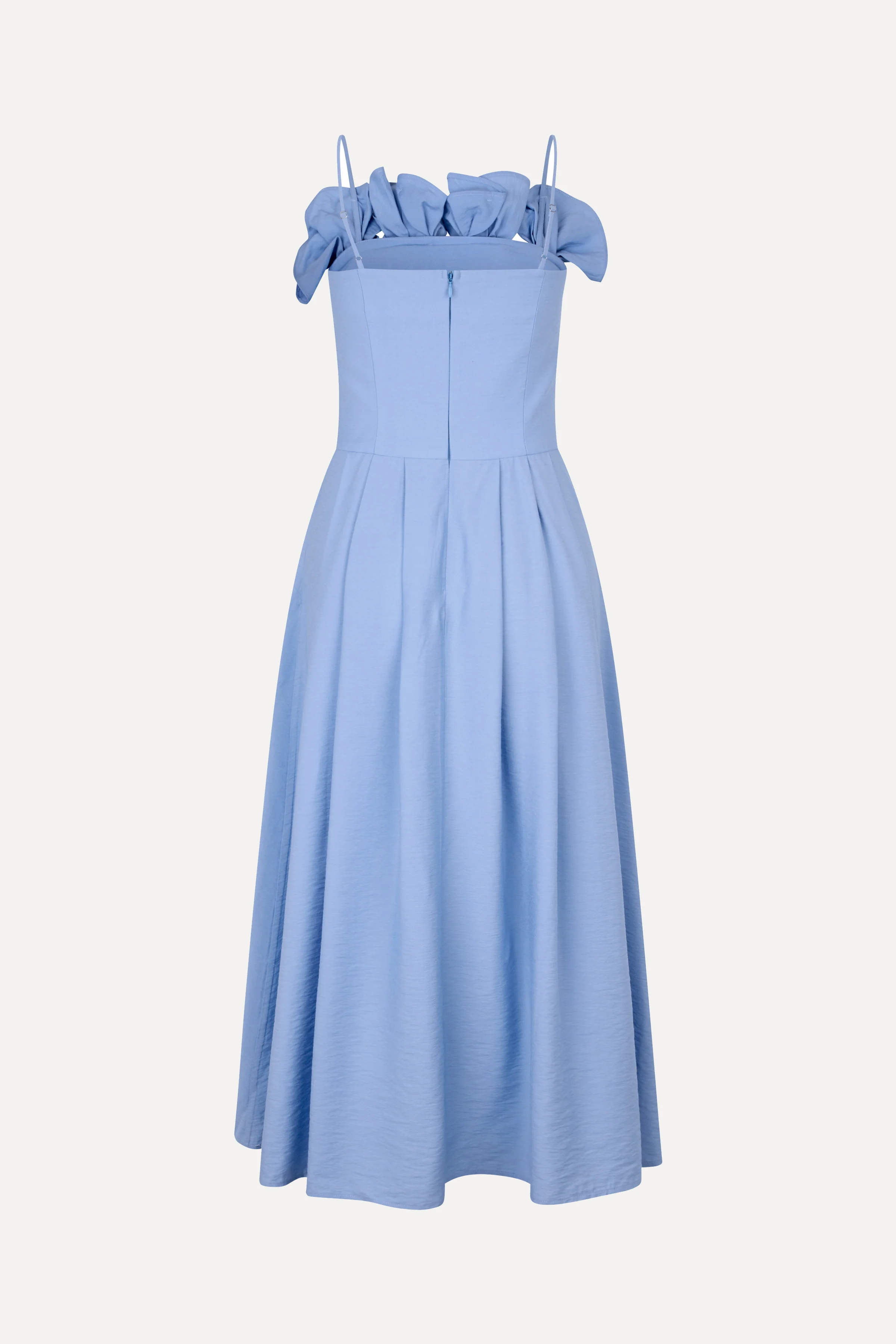 Bustier Dress With Flower Details - Bel Air Blue - Image 3