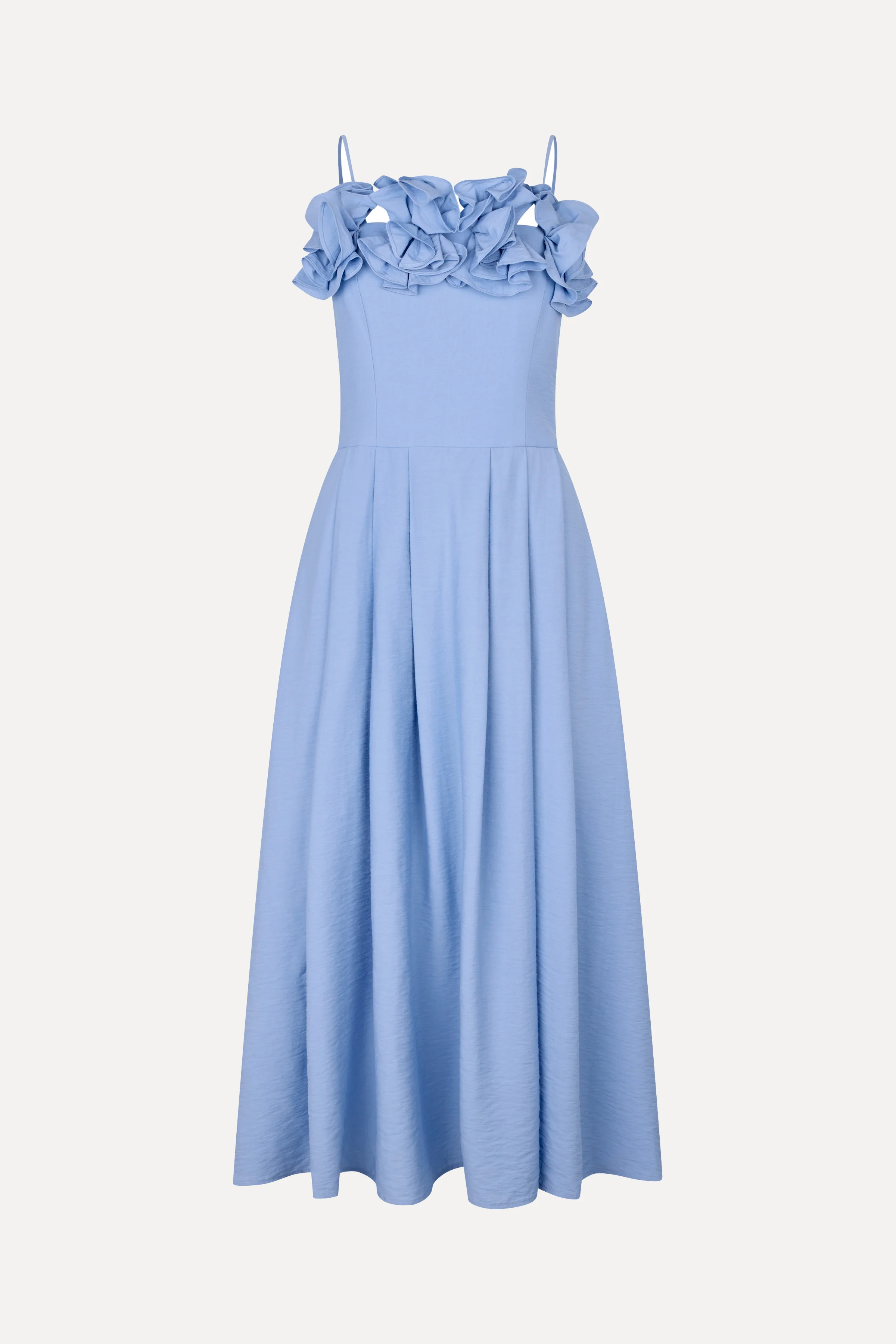 Bustier Dress With Flower Details - Bel Air Blue - Image 4