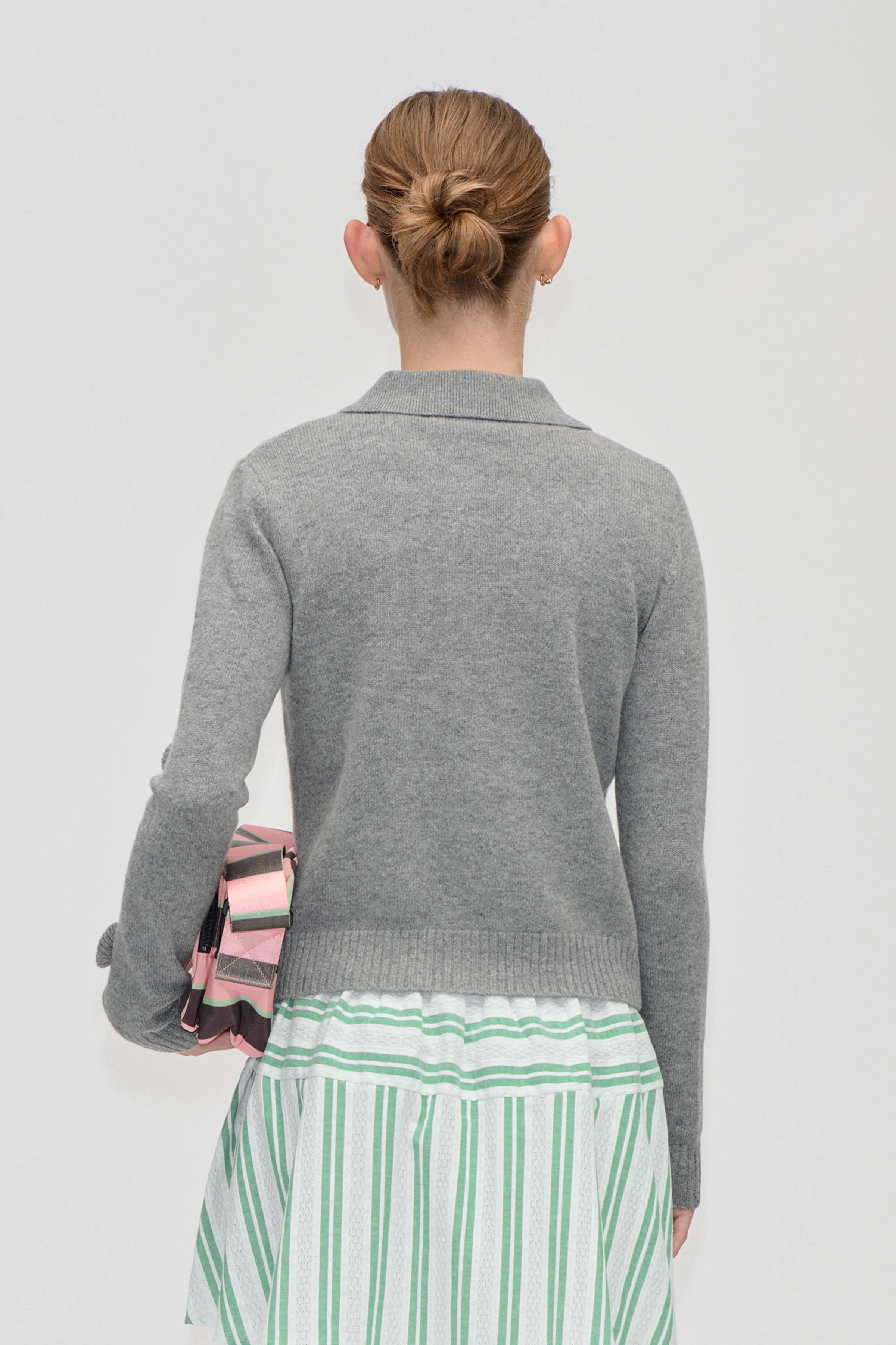 Button Up Long Sleeve Polo Knit - Flint Gray - Image 2