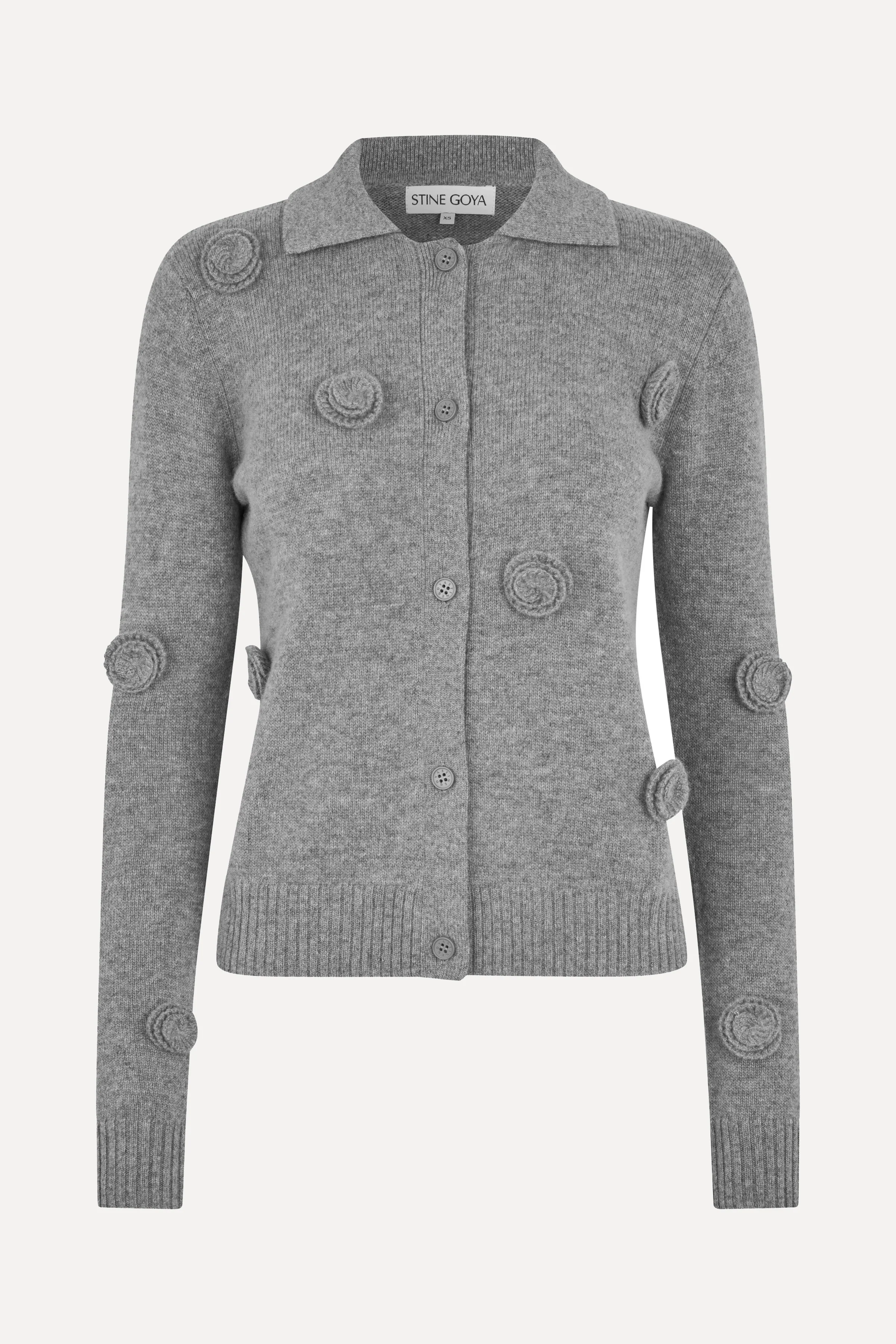 Button Up Long Sleeve Polo Knit - Flint Gray - Image 3