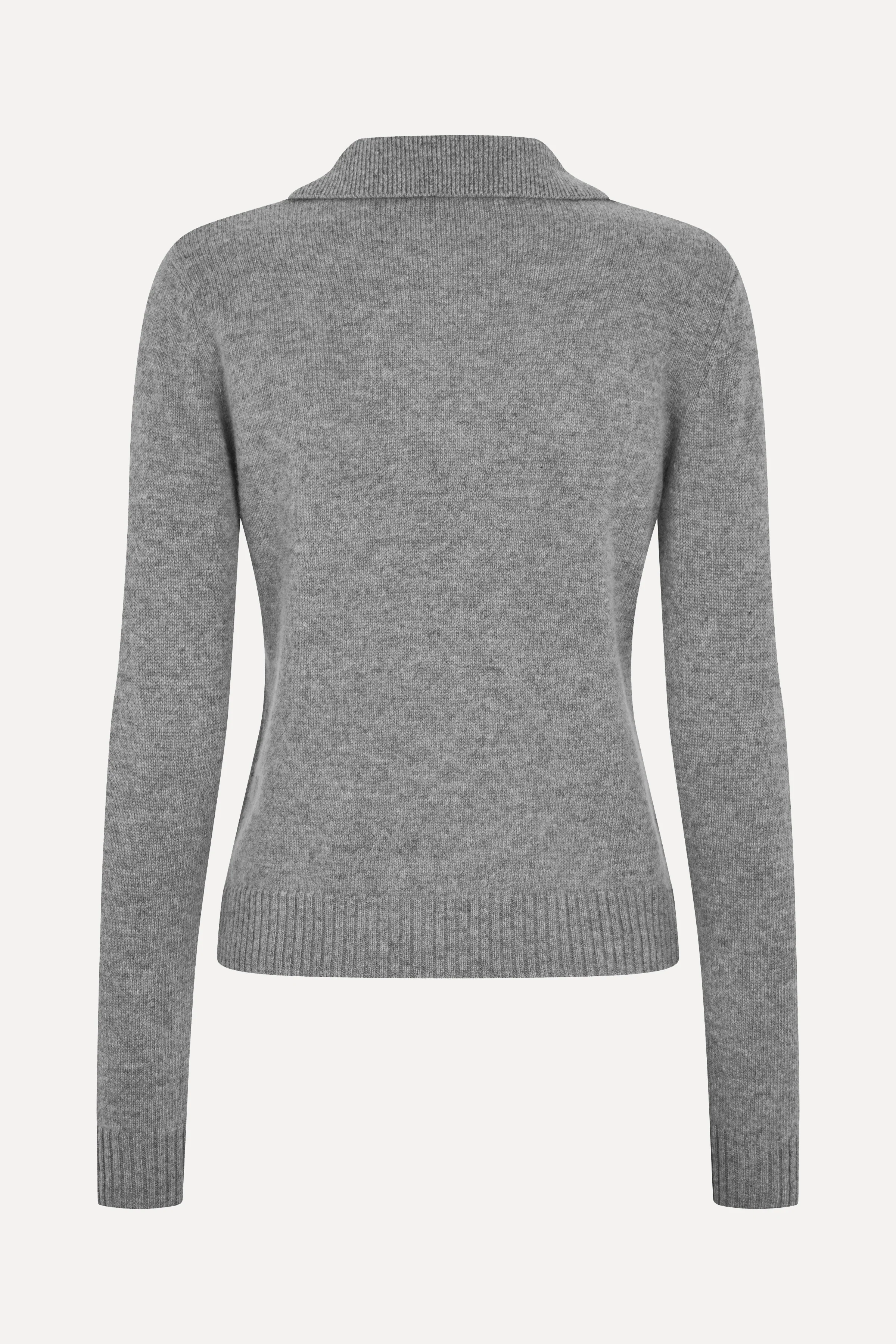 Button Up Long Sleeve Polo Knit - Flint Gray - Image 4