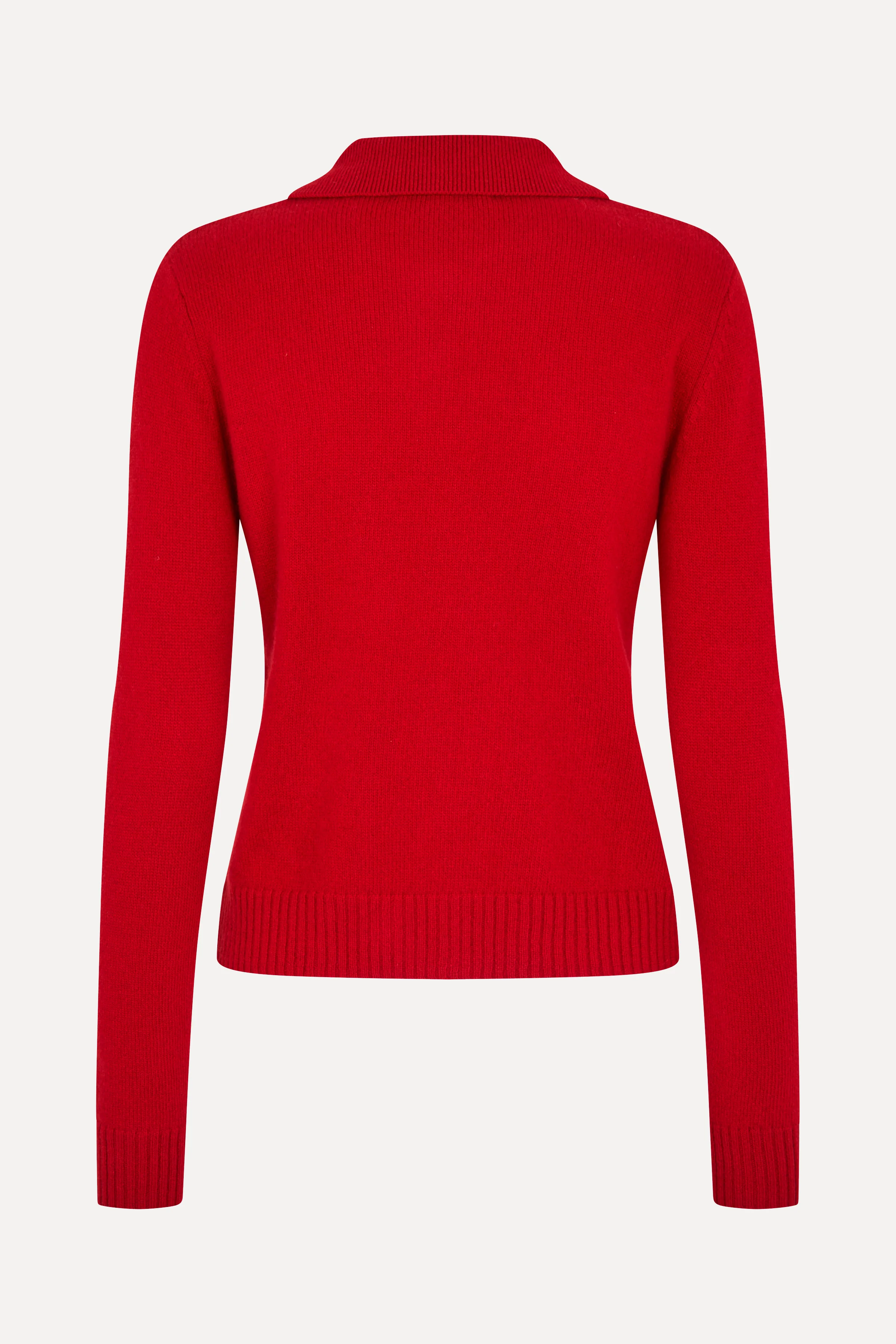 Button Up Long Sleeve Polo Knit - Velocity Red - Image 3