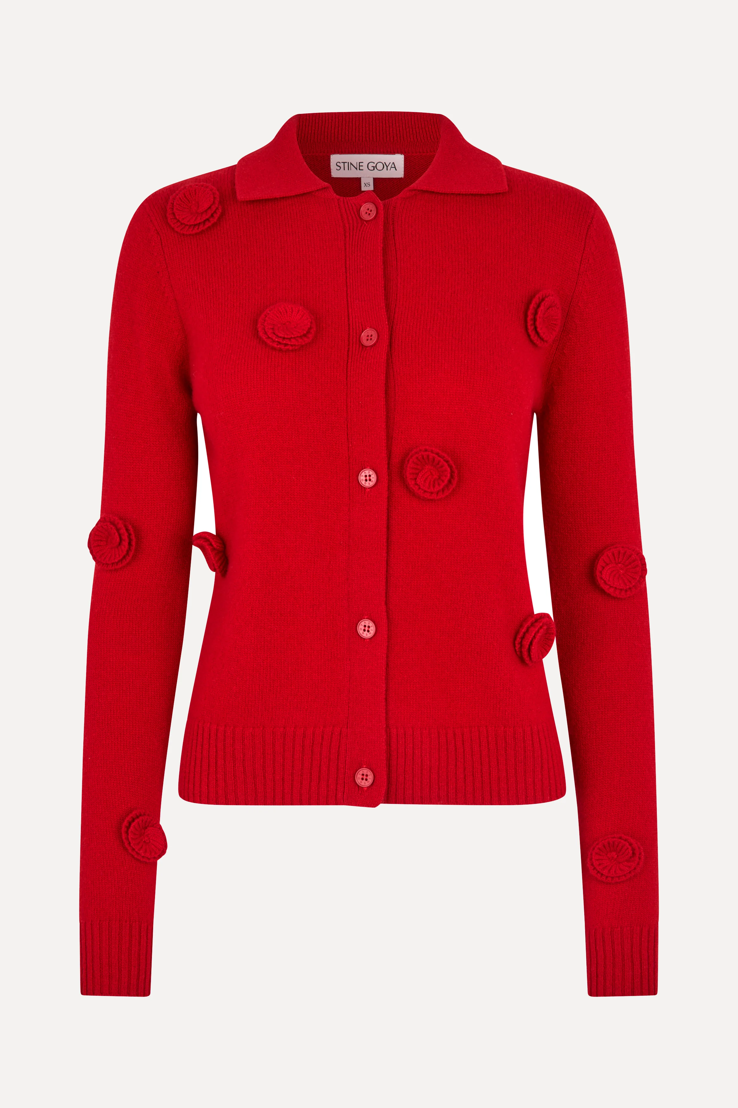 Button Up Long Sleeve Polo Knit - Velocity Red - Image 4