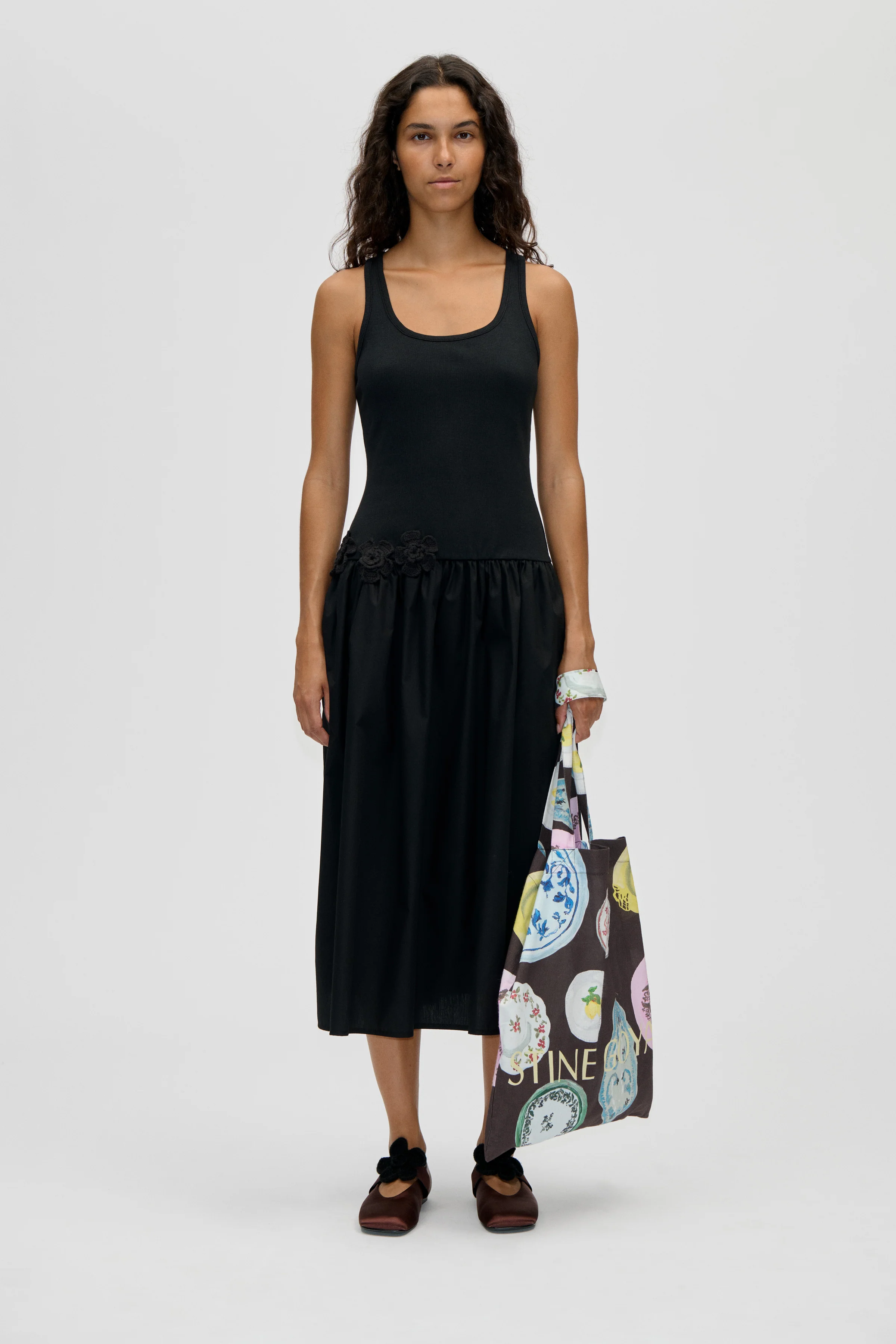 Casual Tank Midi Dress - Black