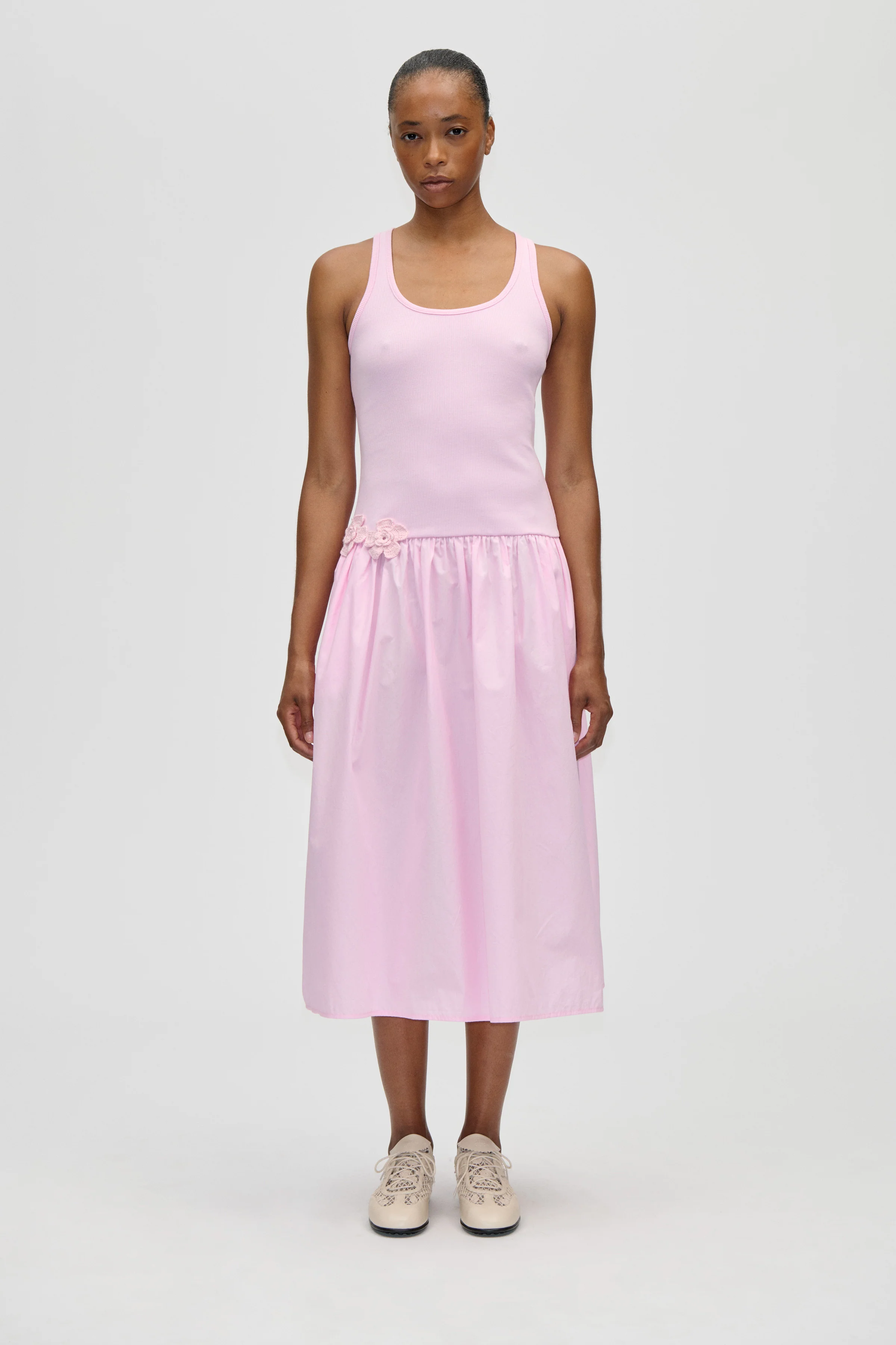 Casual Tank Midi Dress - Cherry Blossom