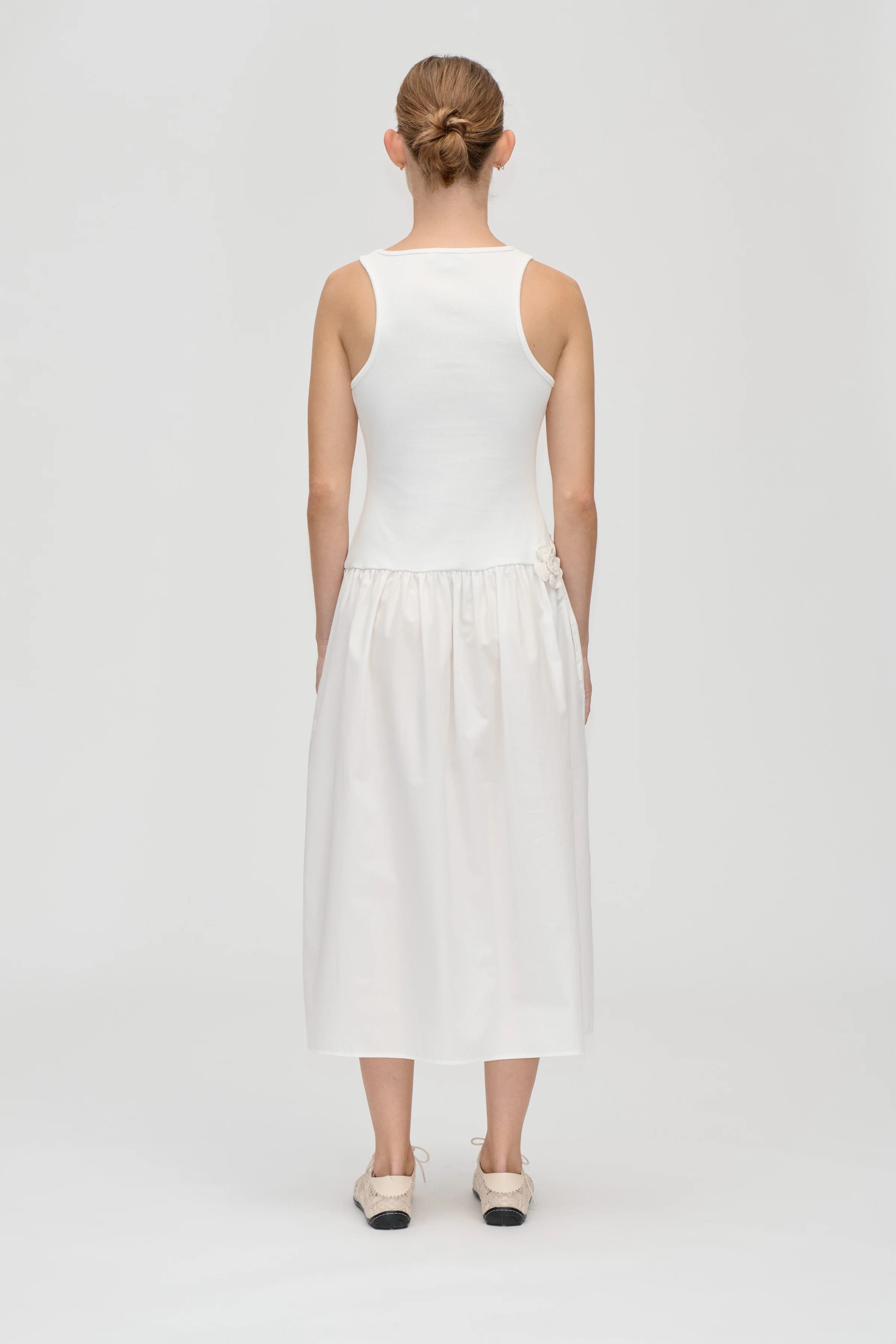 Casual Tank Midi Dress - Off White - Image 2