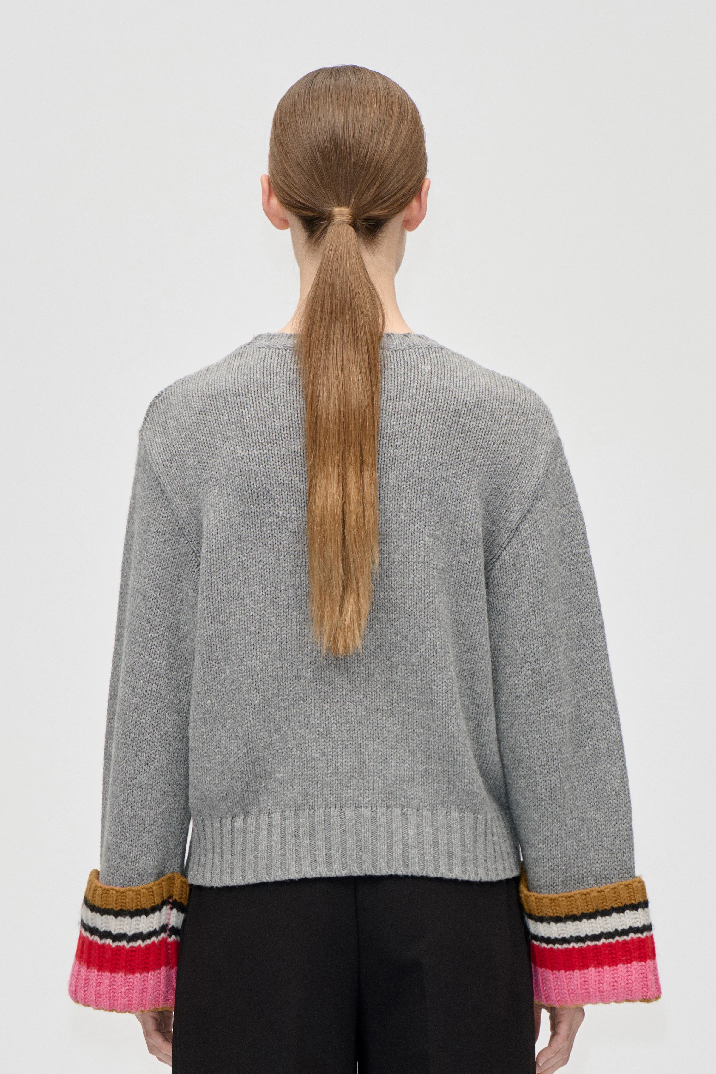 Chunky Sleeve Sweater - Pink Multistripes - Image 2