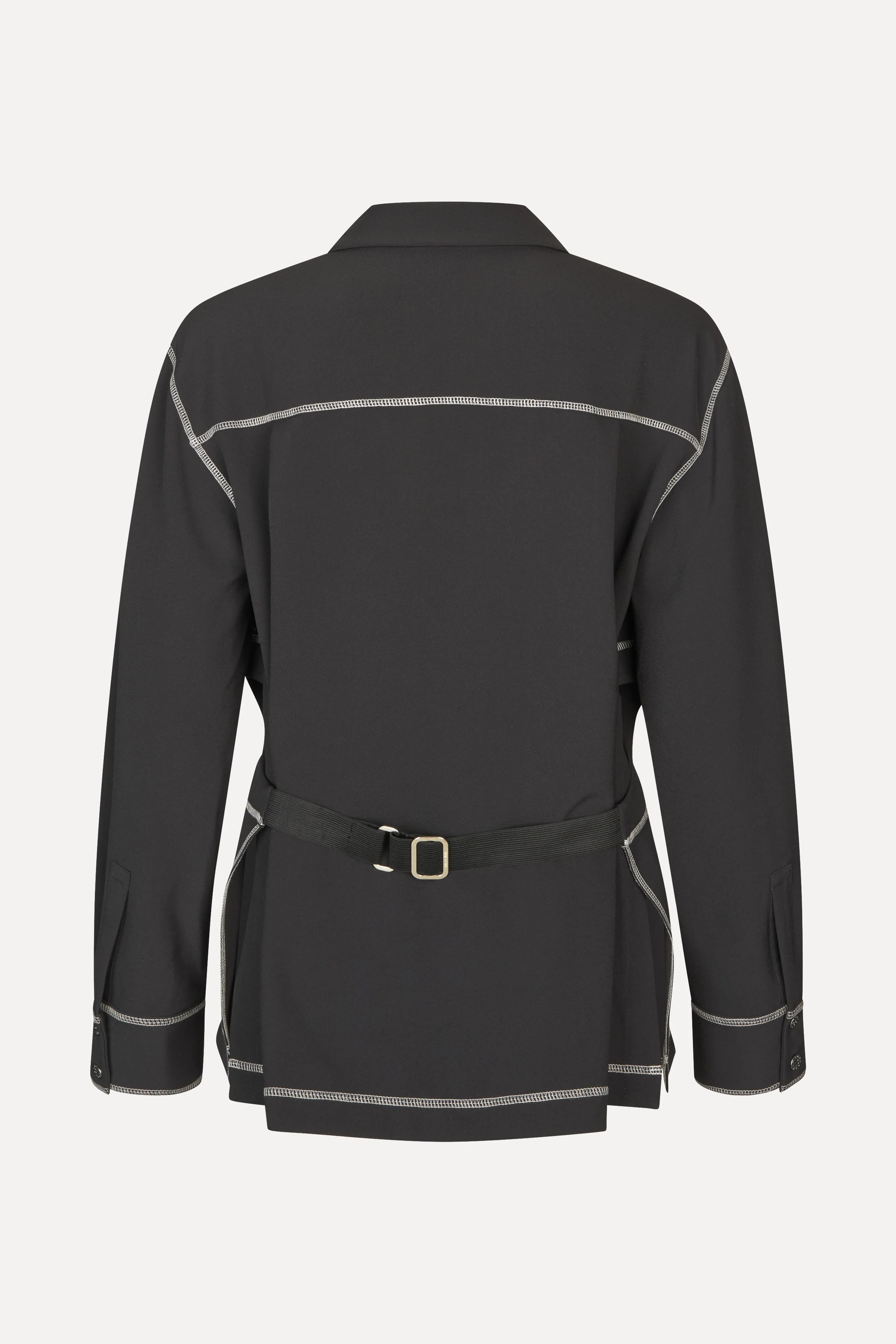 Circular Cut Out Adjustable Shirt - Black - Image 2