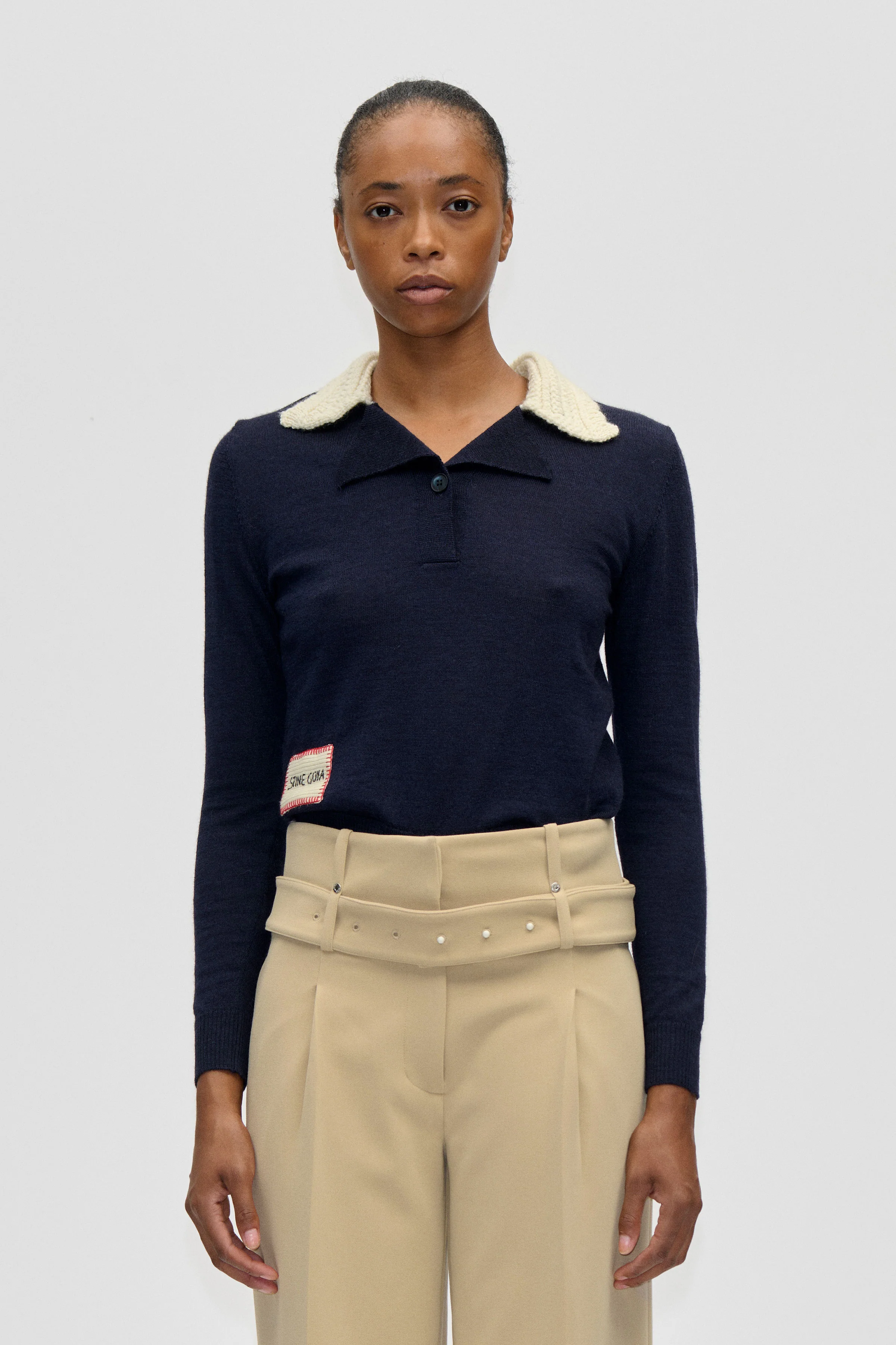 Collared Pullover Knit - Midnight Navy