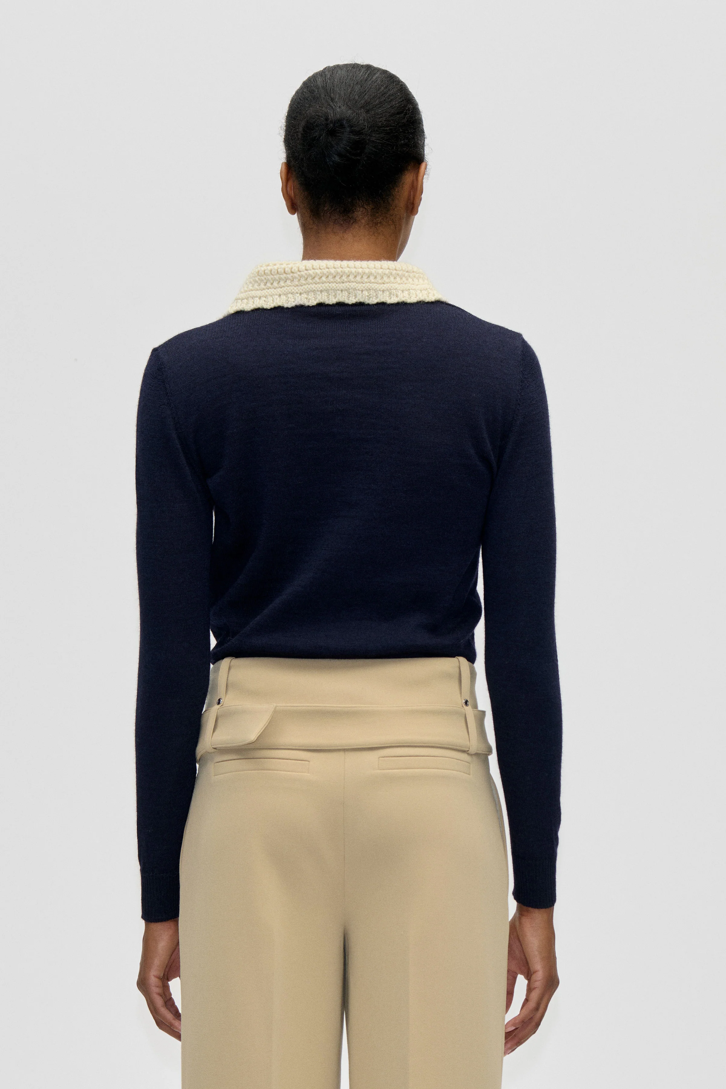 Collared Pullover Knit - Midnight Navy - Image 2