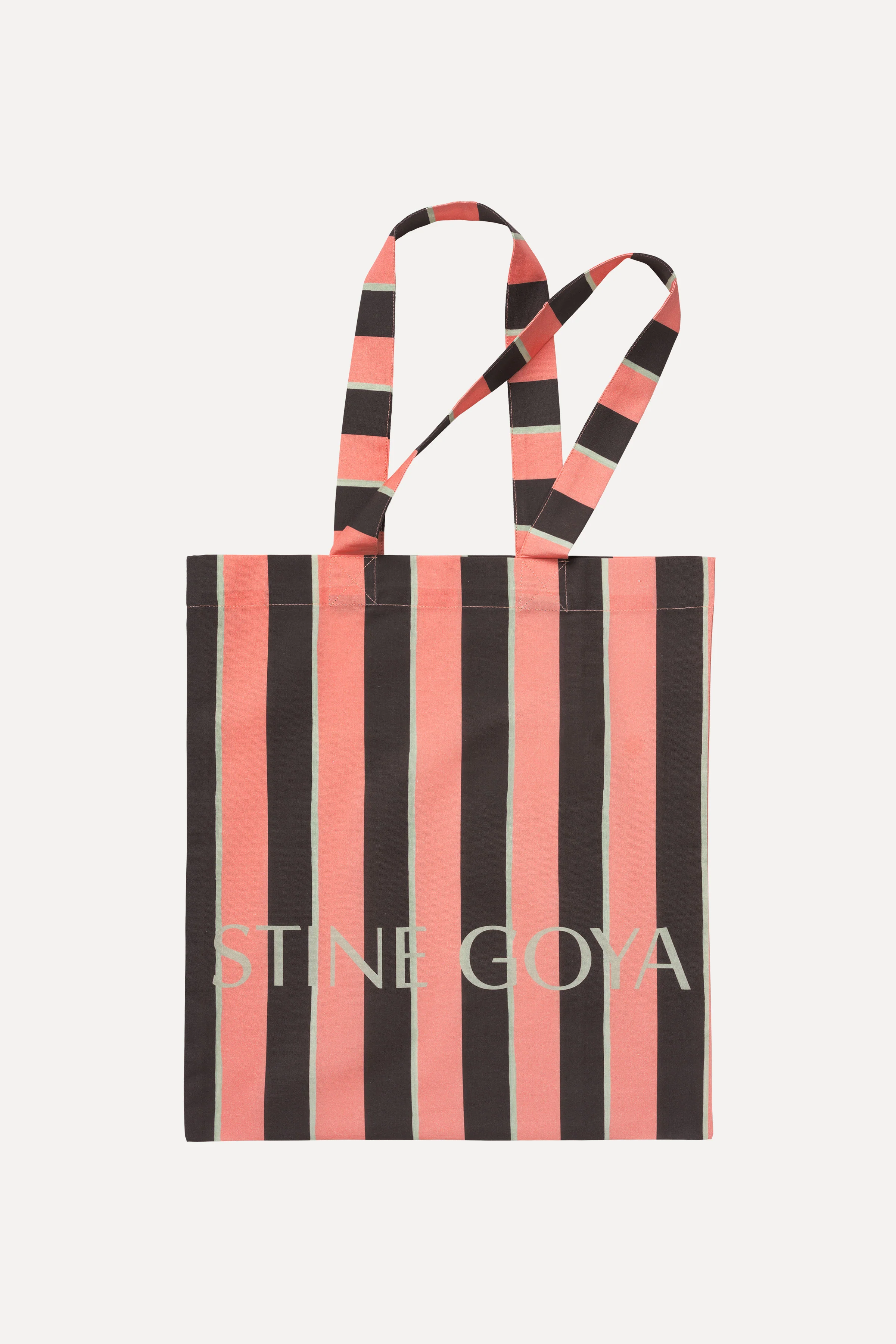 Cotton Tote - Rosewood Mint Stripes