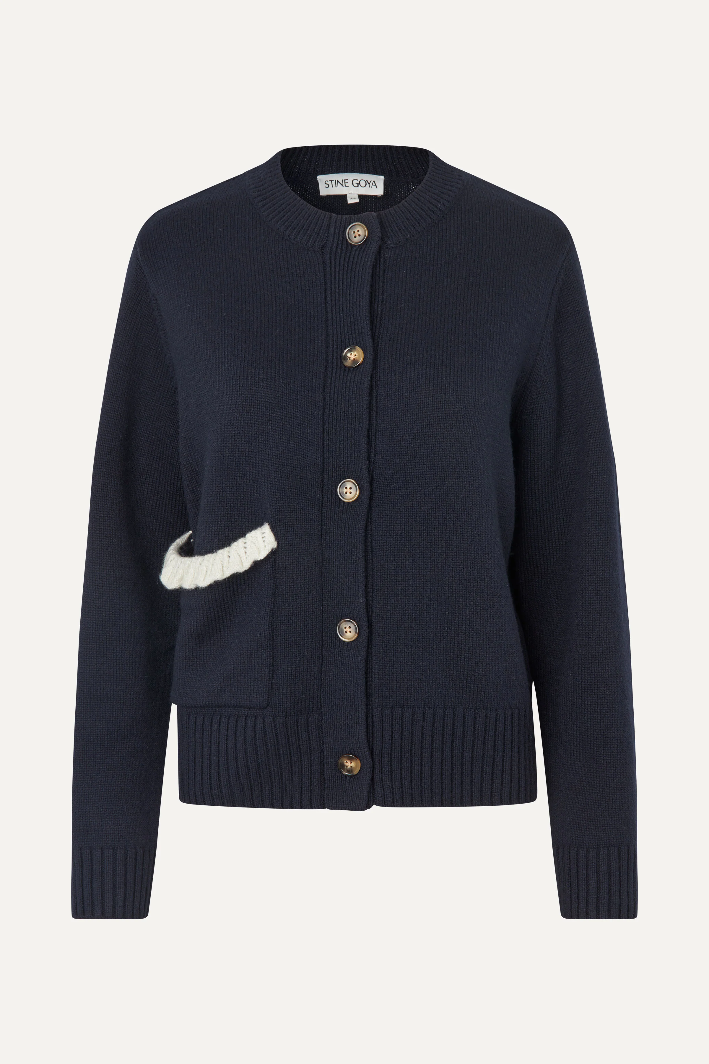 Crewneck Button-up Cardigan - Lucky Horse - Image 3