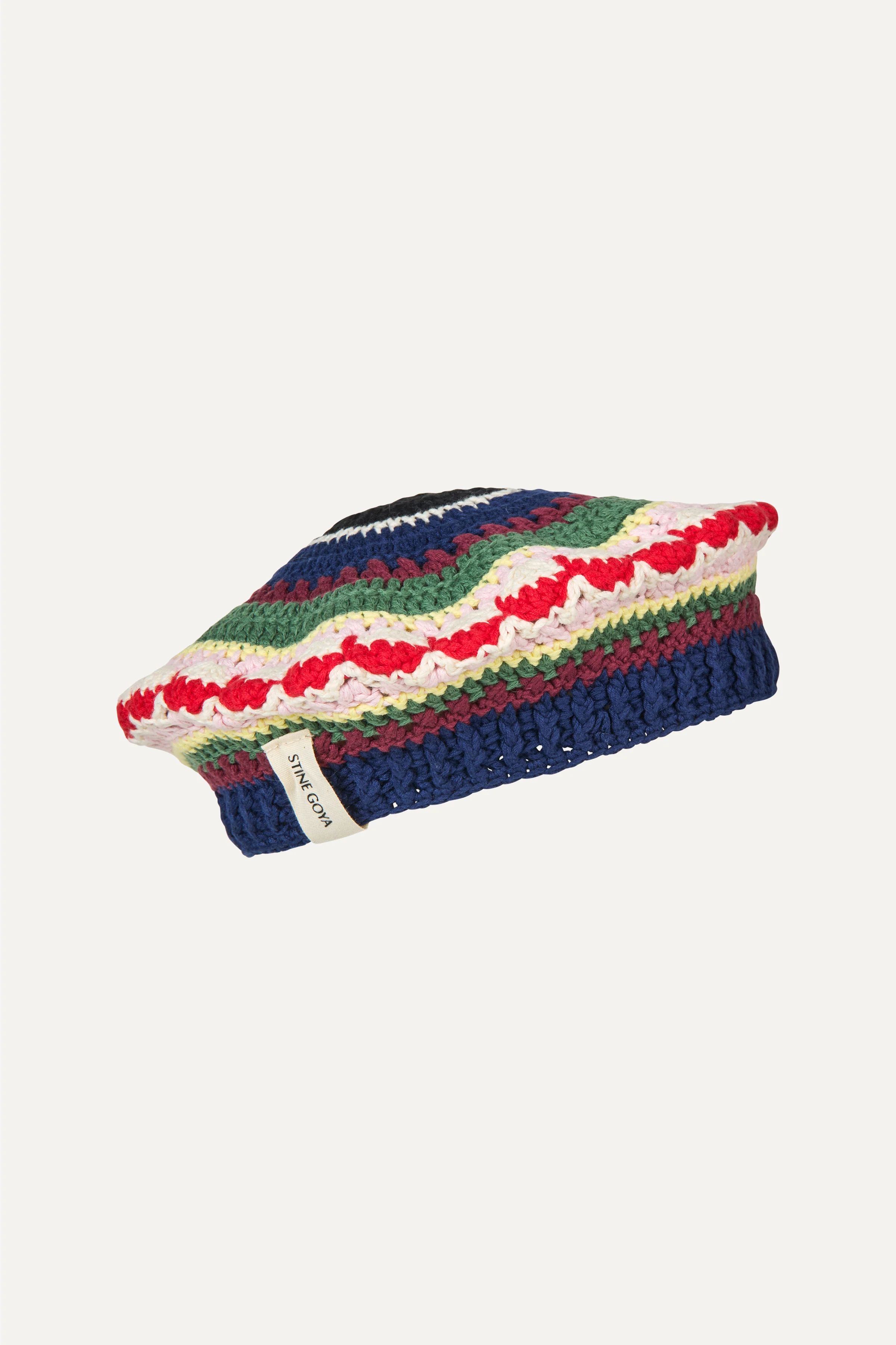 Crochet Beret - Tapestry Stripes
