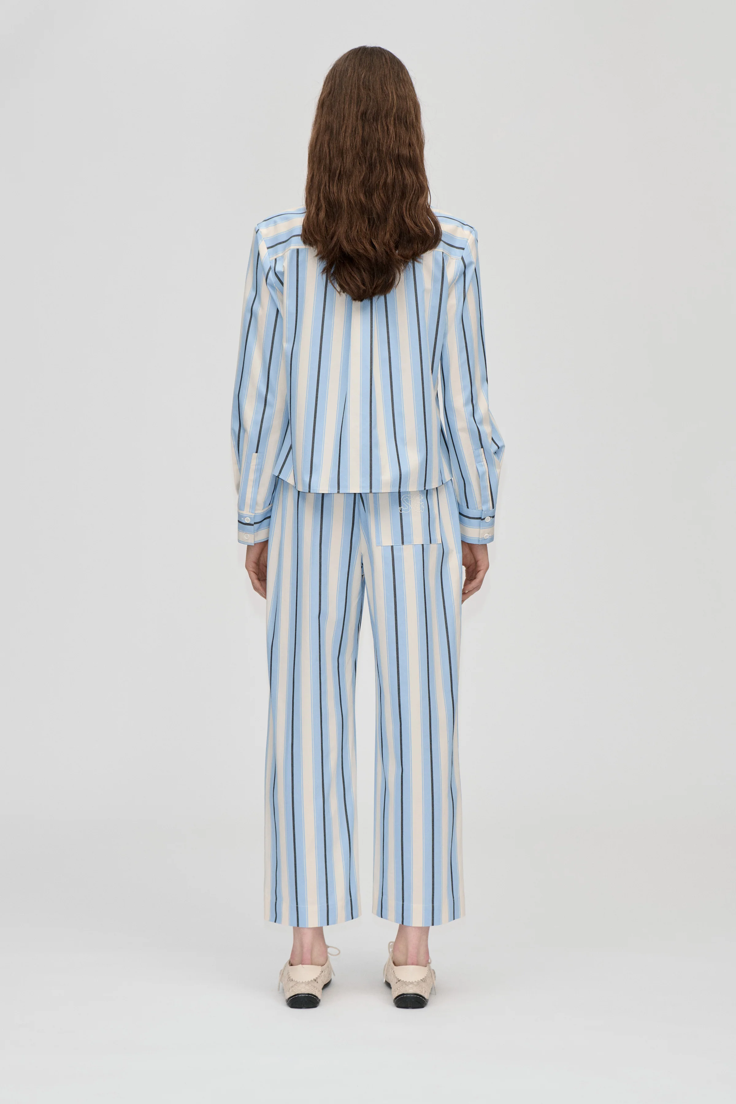 Cropped Pants With Tab - Lightwave Stripes - Image 2