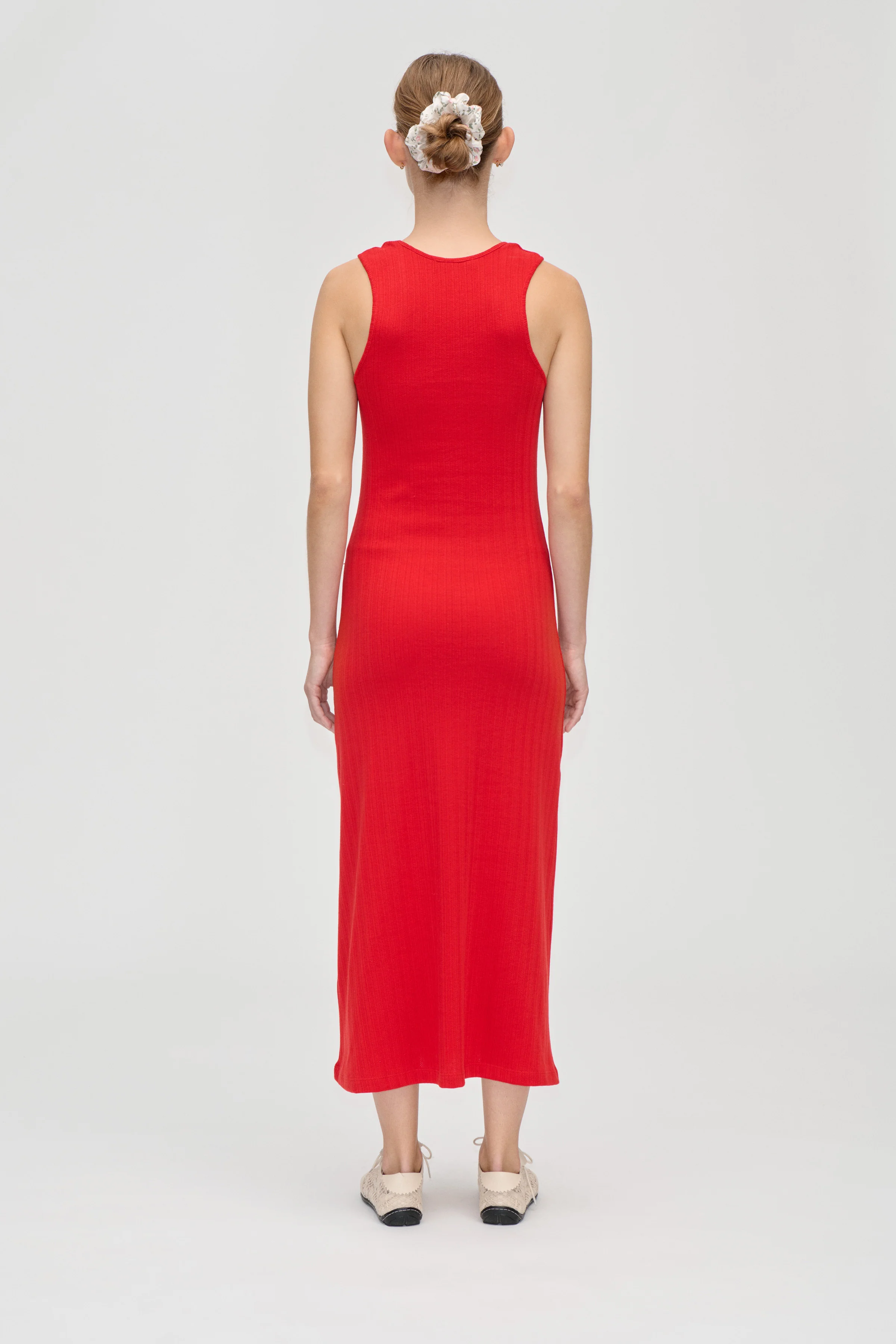 Deep Neckline Tank Dress - Velocity Red - Image 2