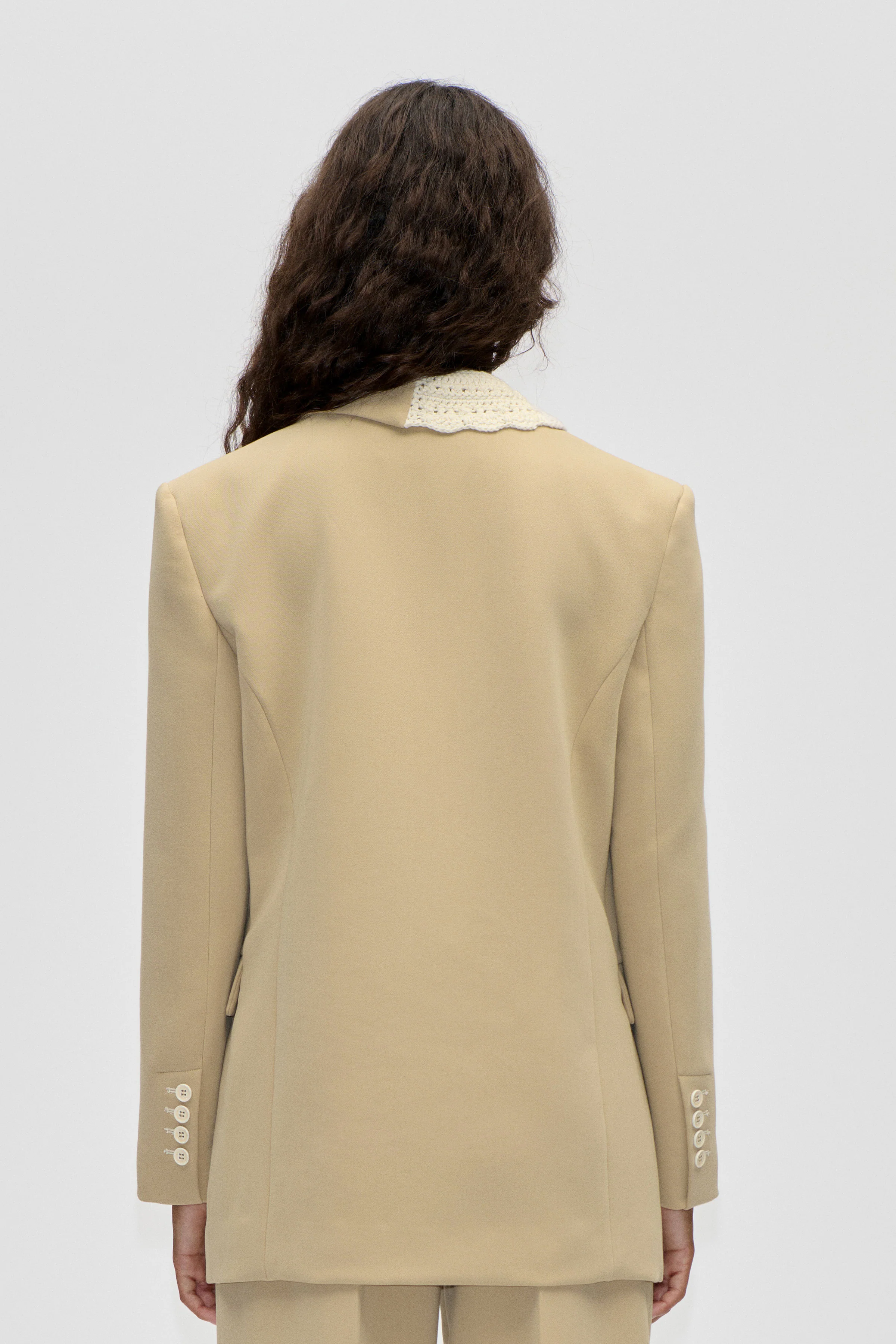 Detailed Tailored Blazer - Ecru - Image 2