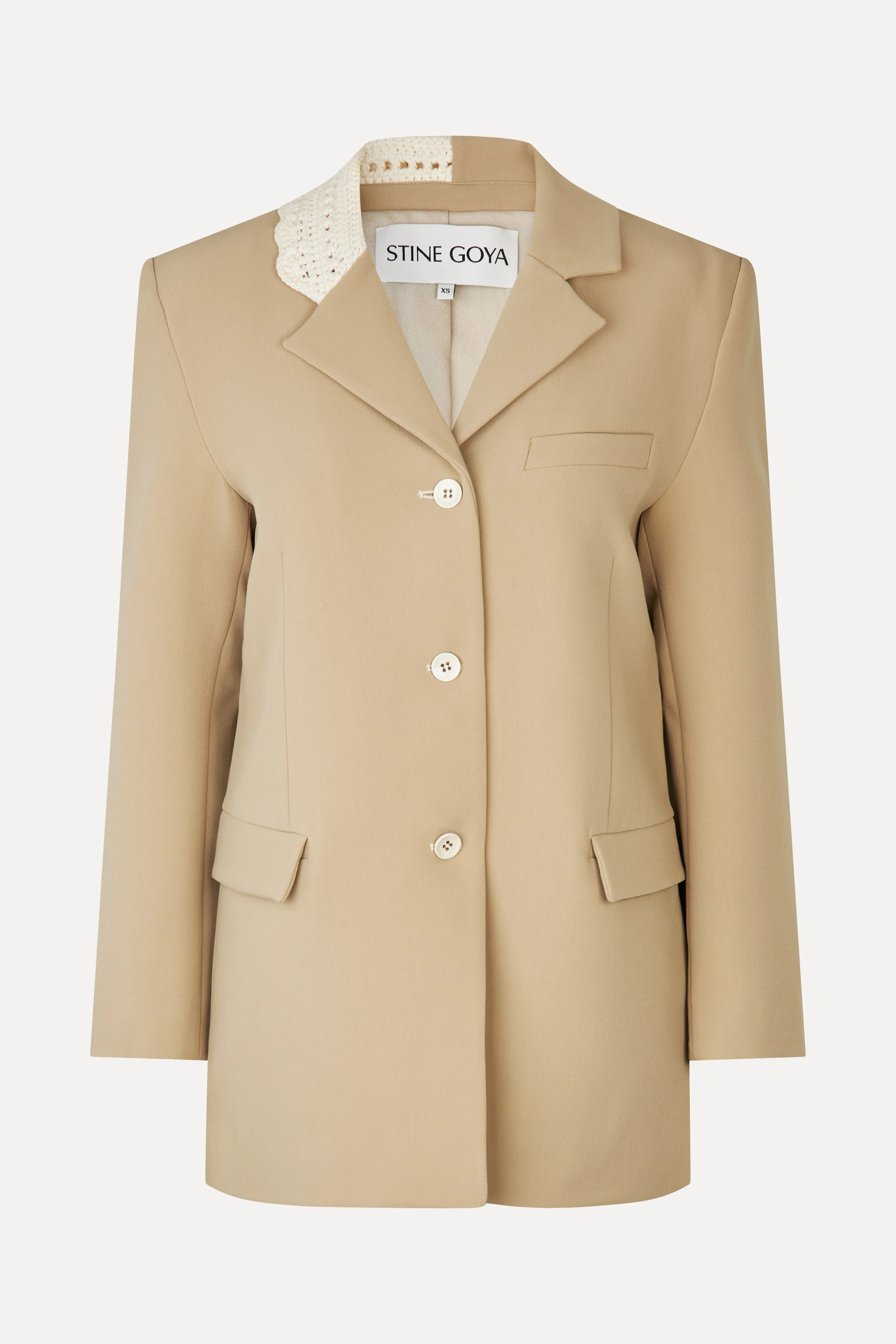 Detailed Tailored Blazer - Ecru - Image 3