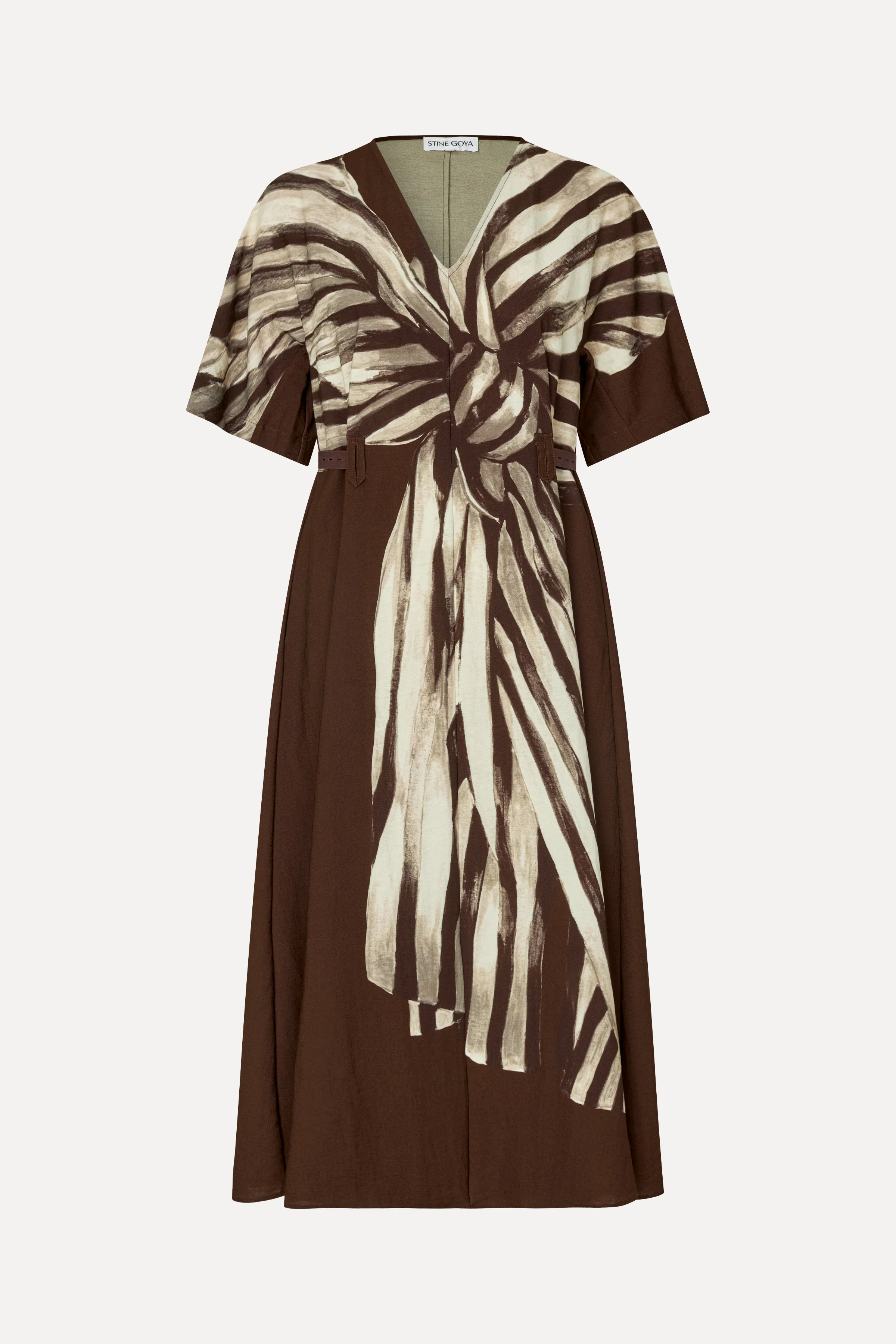 Elastic Detail Midi Dress - Bow - Image 4