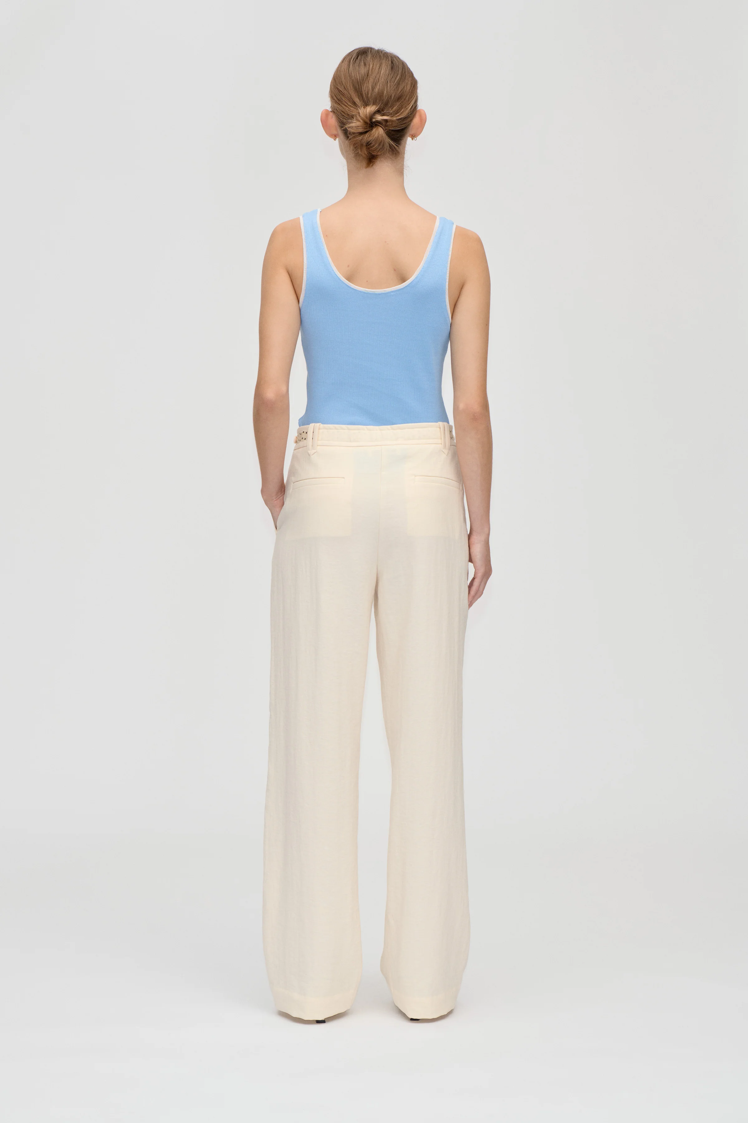 Elastic Detail Tailoring Pants - Eggnog - Image 2