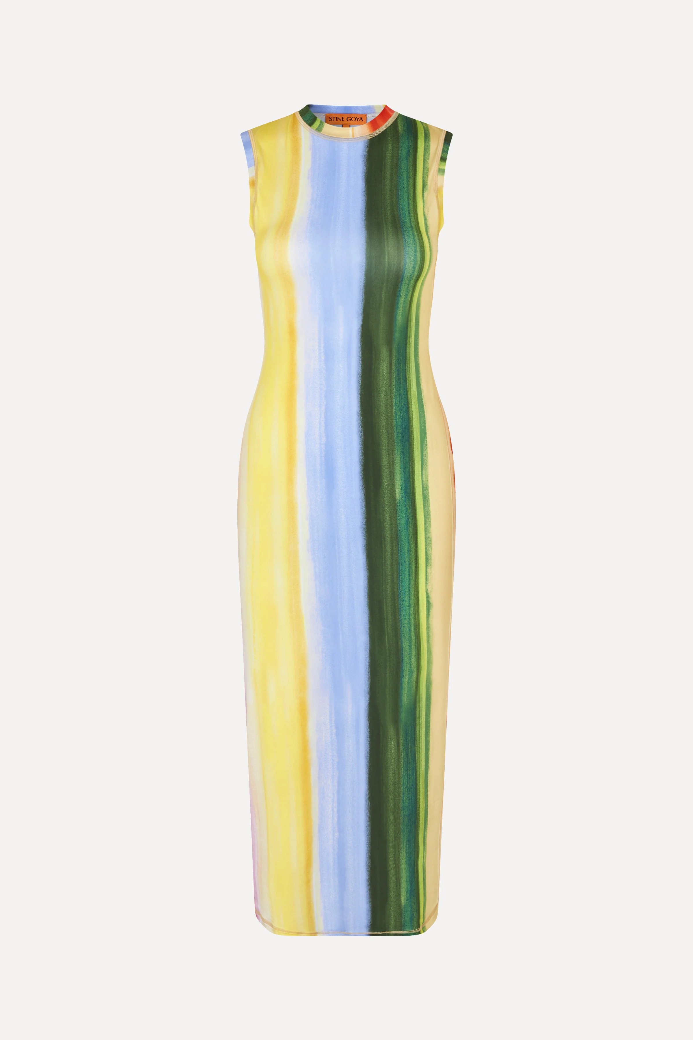Elastic Tank Crewneck Dress - Rainbow Hue