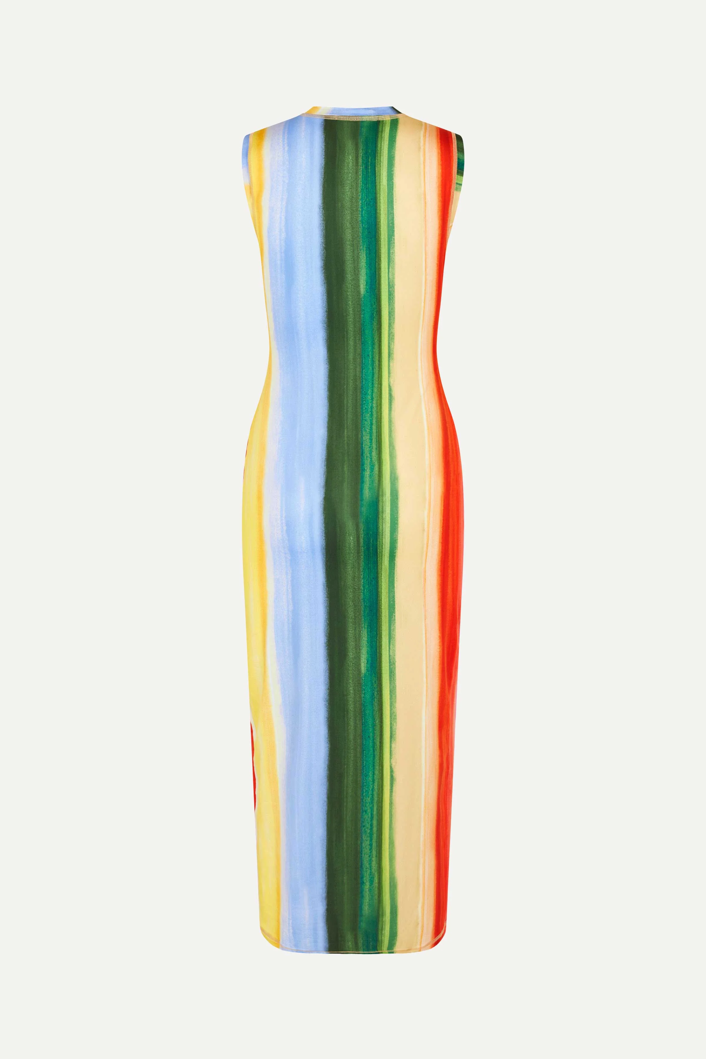 Elastic Tank Crewneck Dress - Rainbow Hue - Image 2