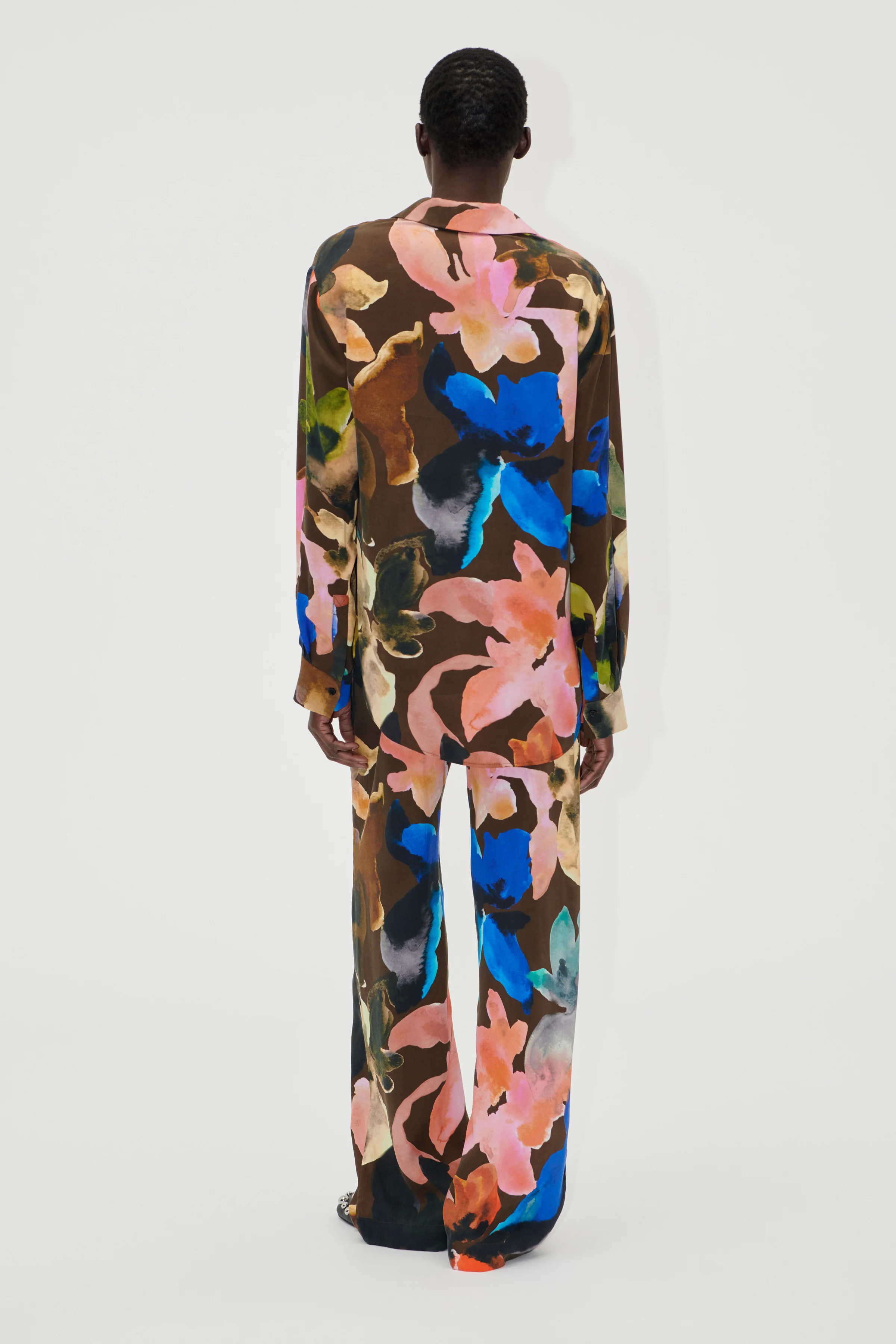 Elasticated Long Pants - Aquarelle Garden - Image 4