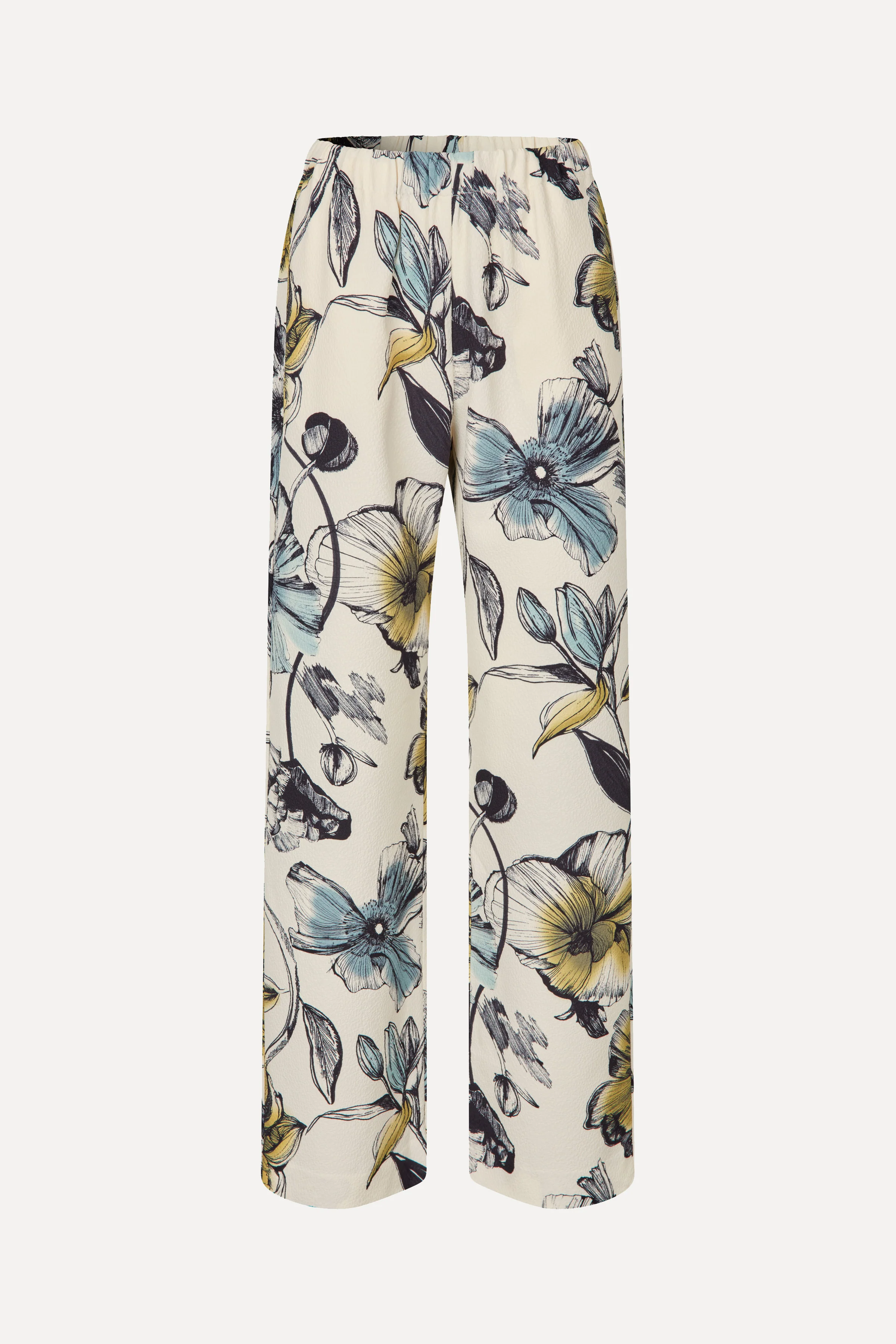 Elasticated Long Pants - Fine Line Poppies