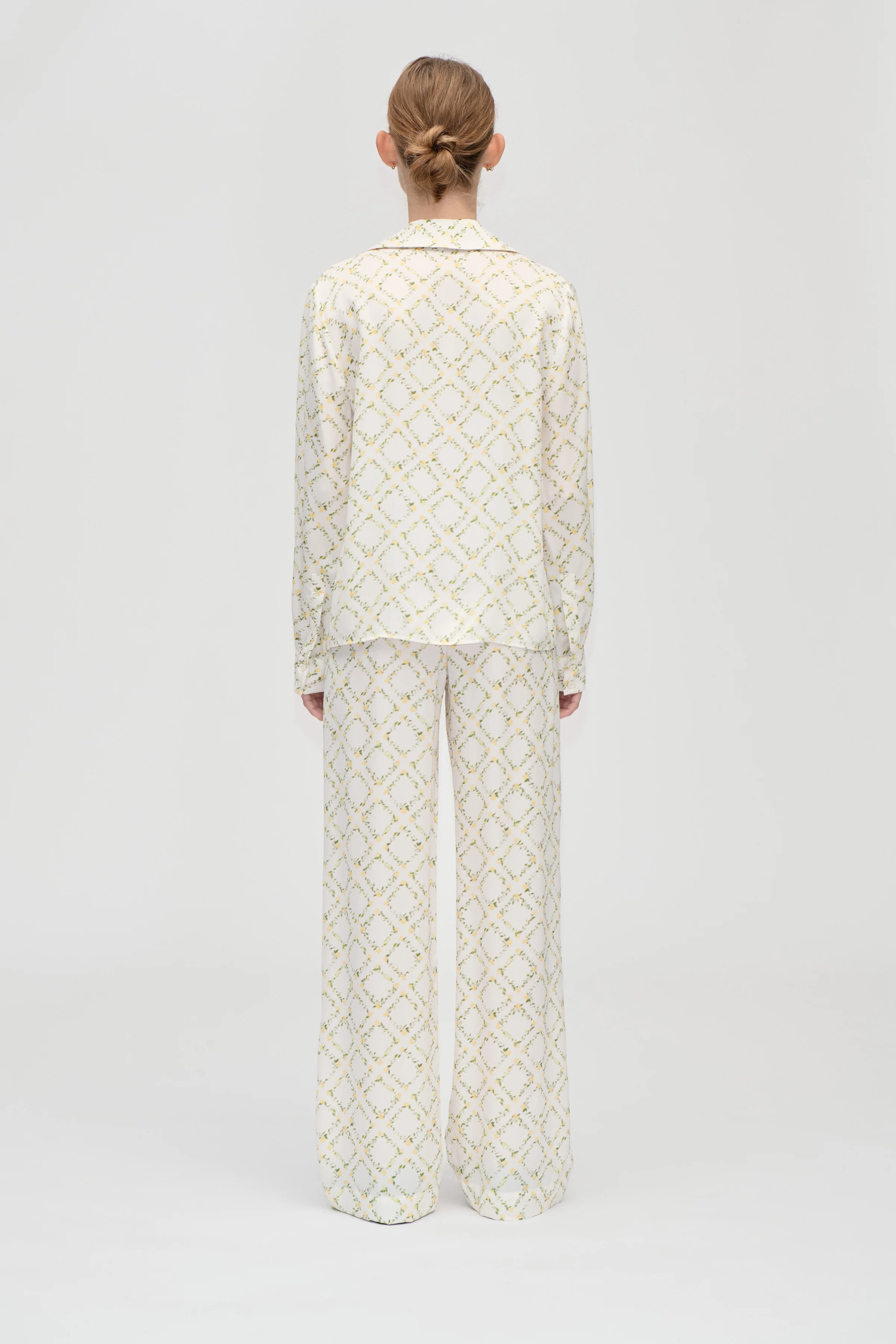 Elasticated Long Pants - Sakura Check Yellow - Image 2