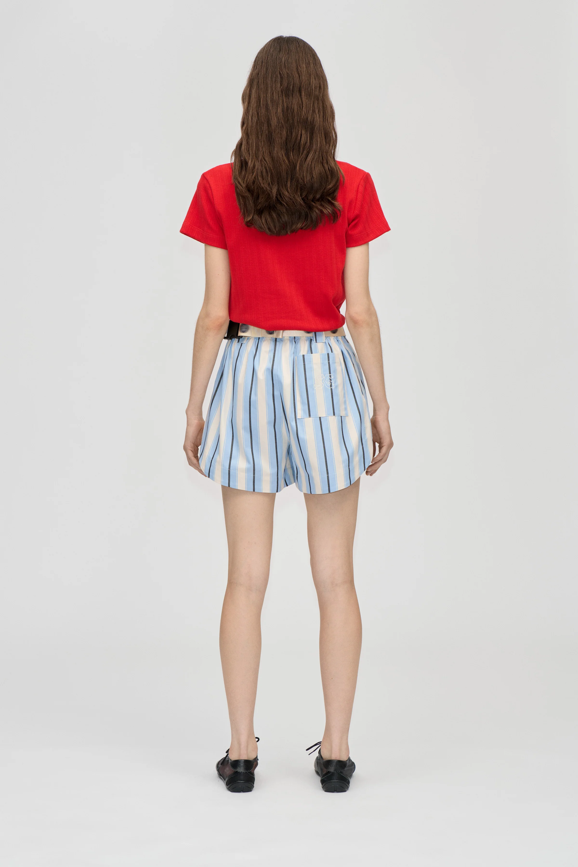 Elasticated Shorts With Tab - Lightwave Stripes - Image 2