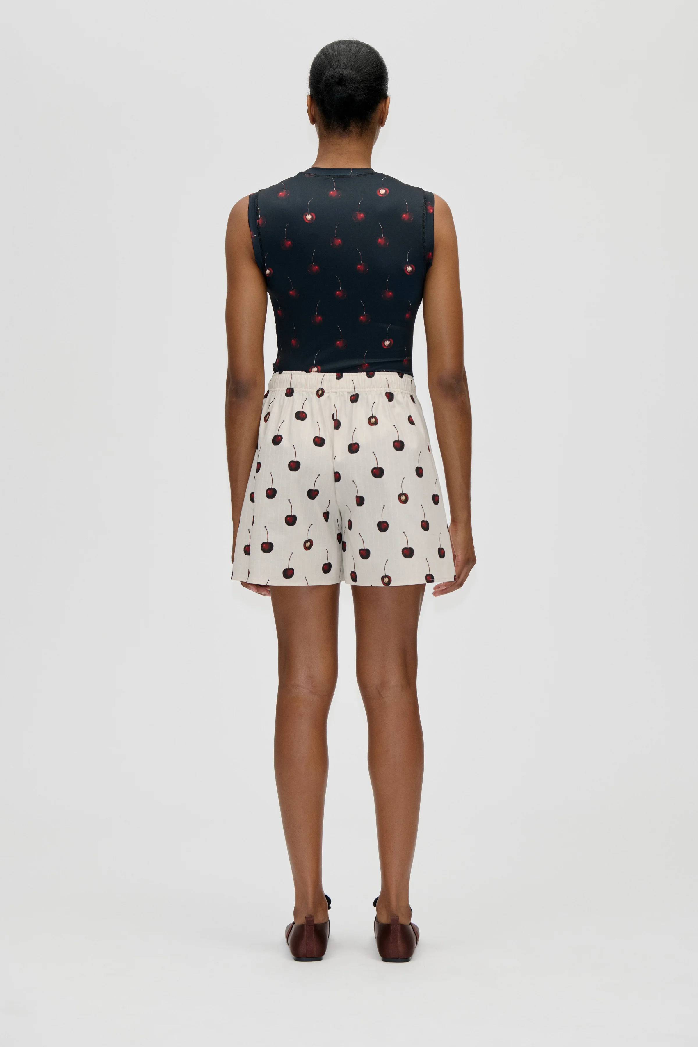 Elasticated Waistband Shorts - Cherries - Image 2