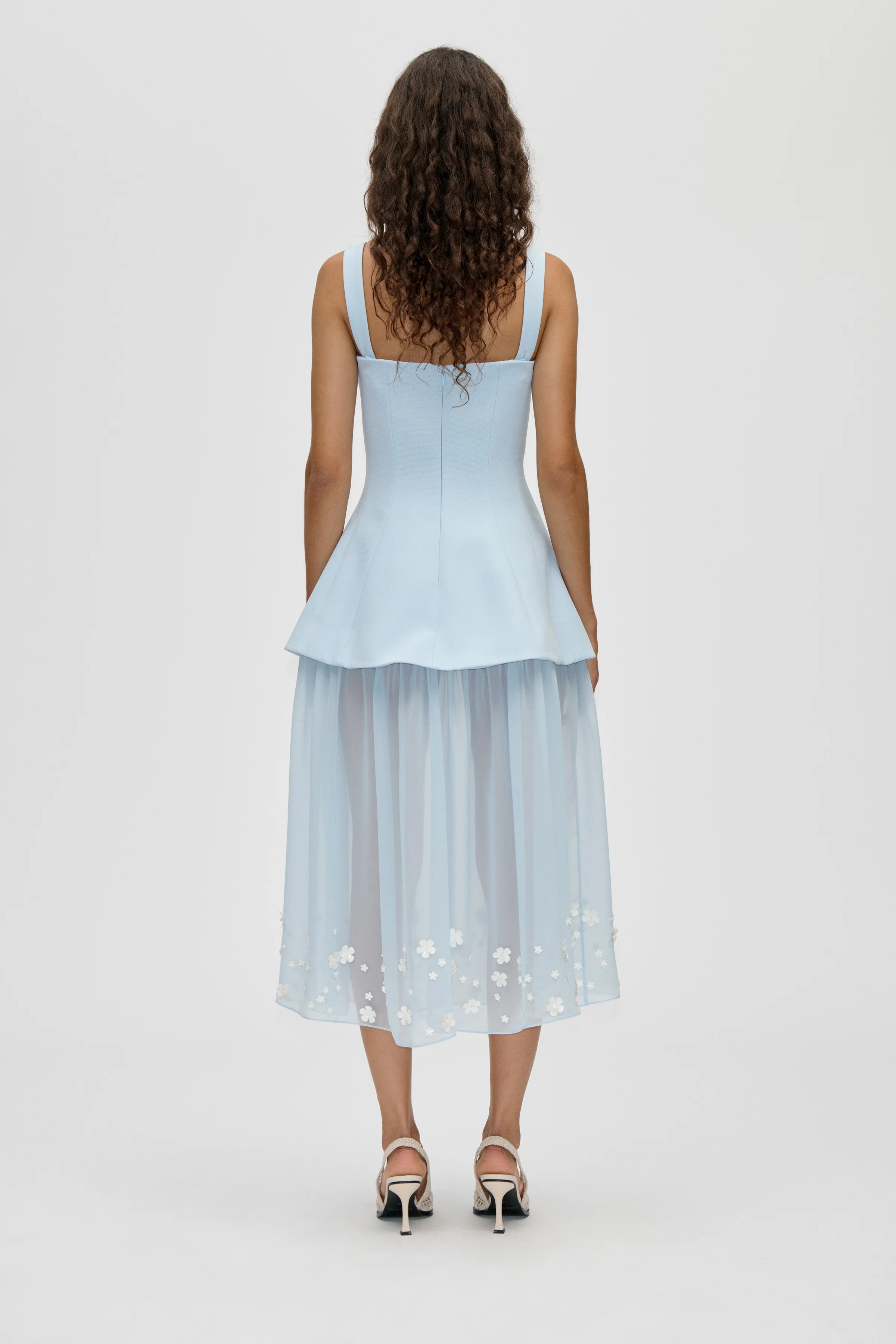 Elevated Bustier Dress - Light Blue Bloom - Image 2