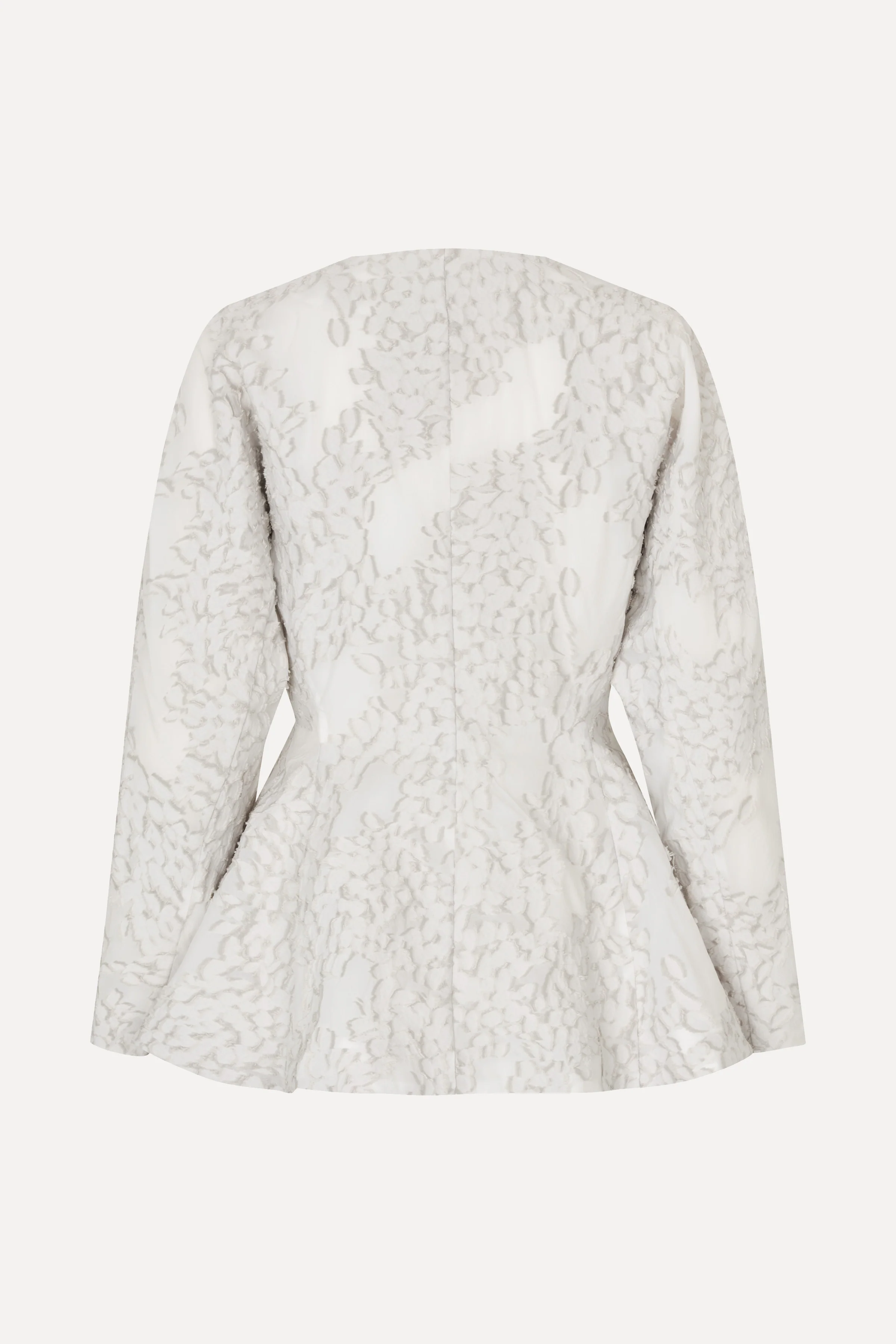 Flared Hem Zip-Up Top - Stone Grey - Image 4