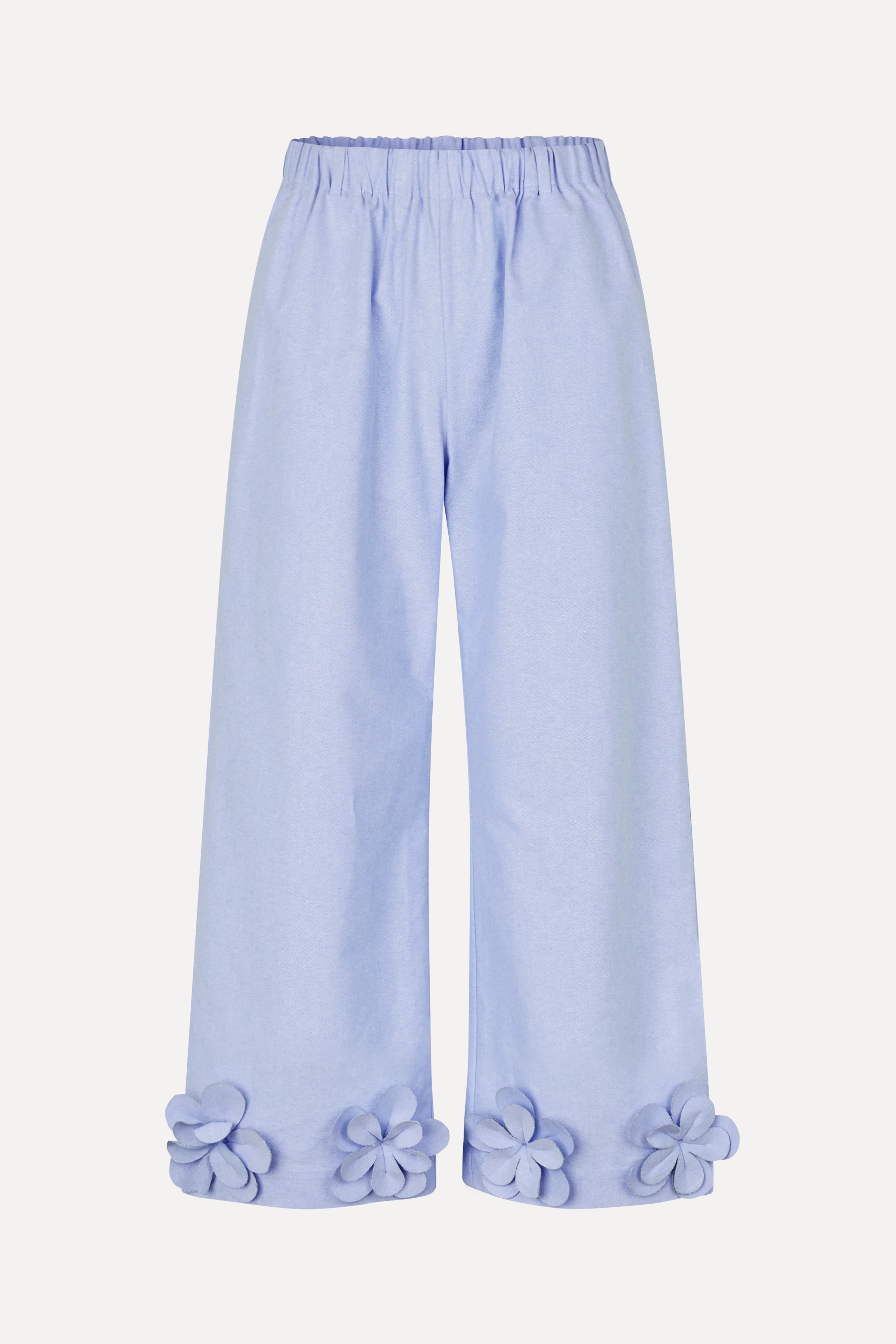 Floral Elasticated Long Pants - Brunnera Blue