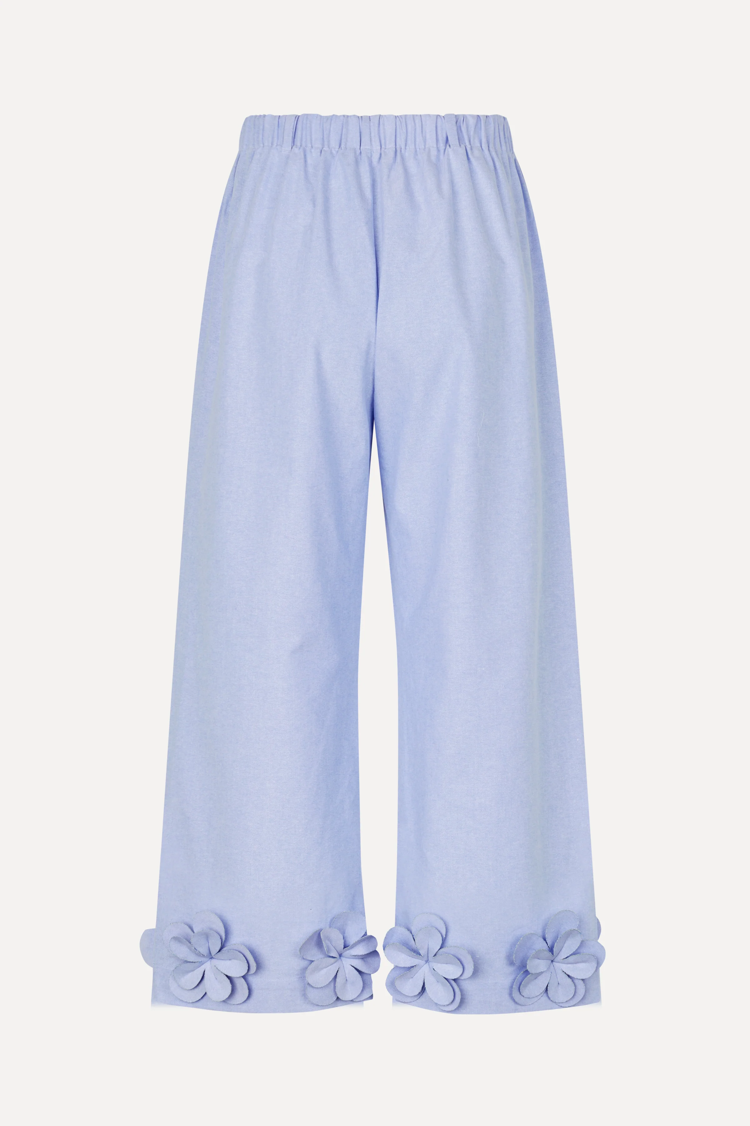 Floral Elasticated Long Pants - Brunnera Blue - Image 2