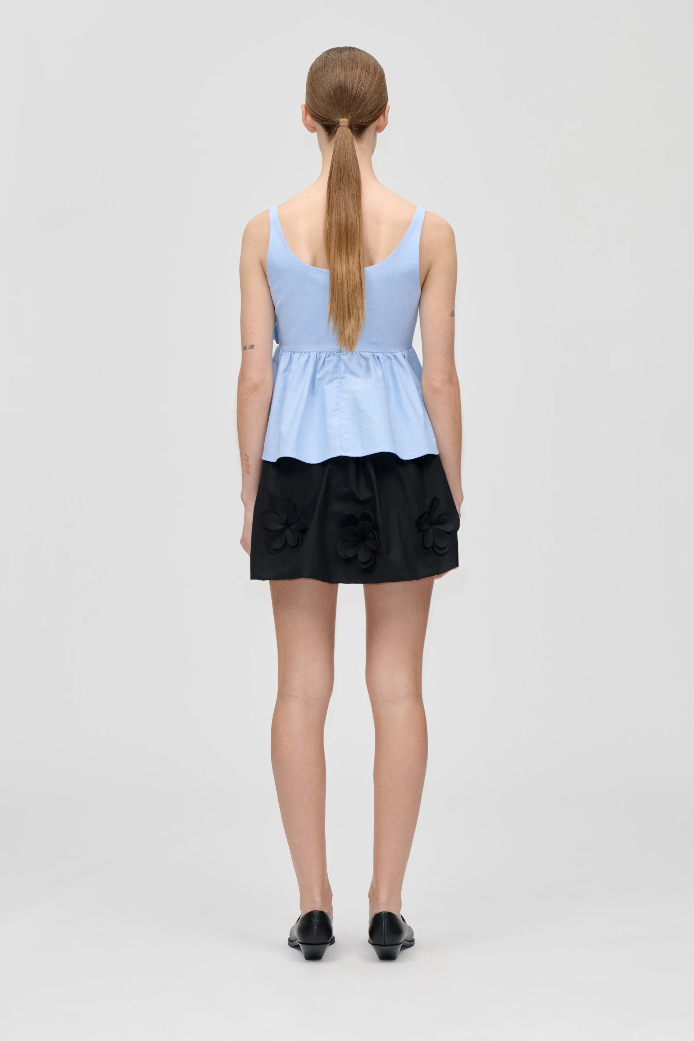 Floral Mini Skirt - Jet Black - Image 2