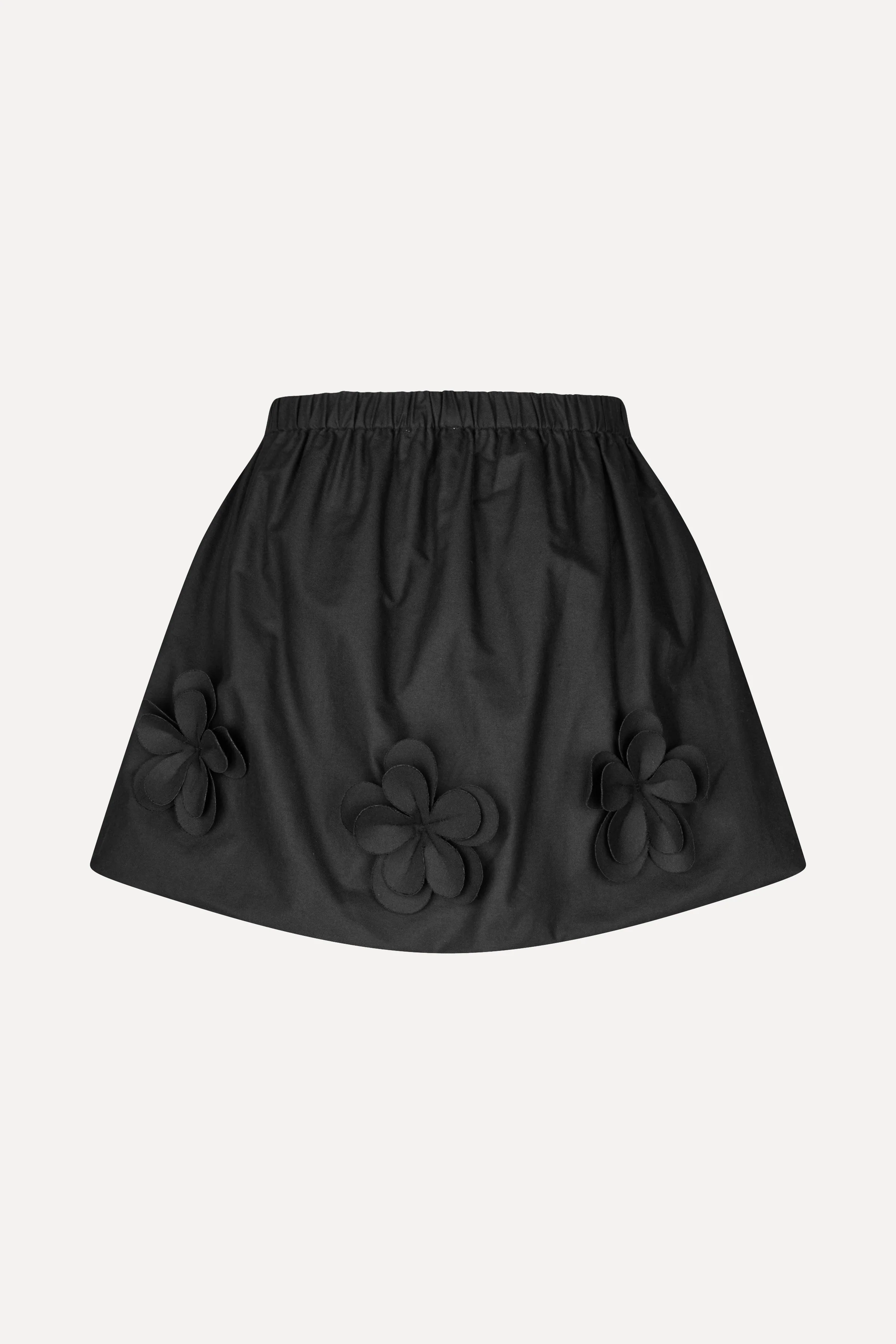 Floral Mini Skirt - Jet Black - Image 4