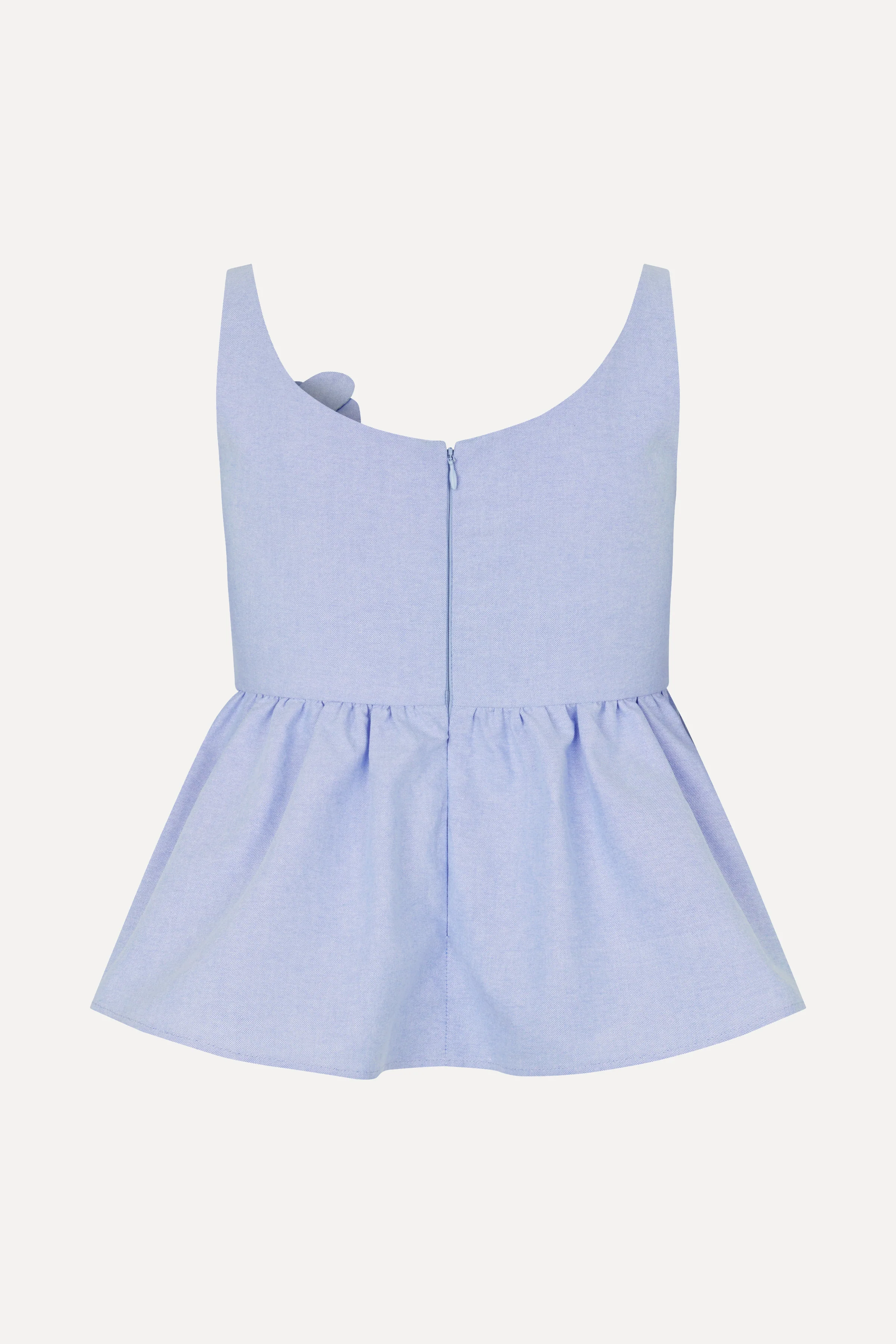 Floral Peplum Top - Brunnera Blue - Image 4