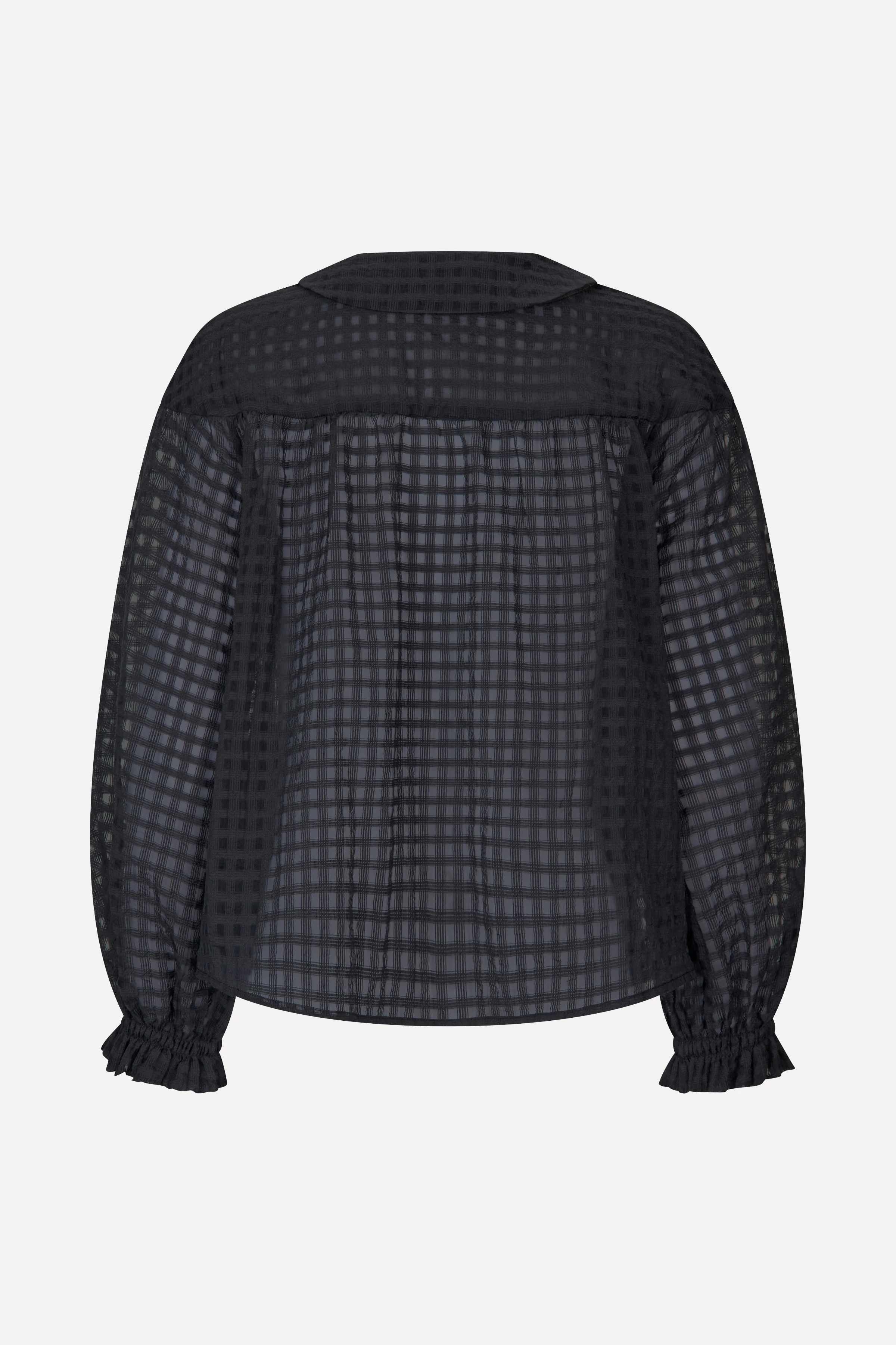 Flowy Long Sleeve Top - Checkered Organza - Image 3