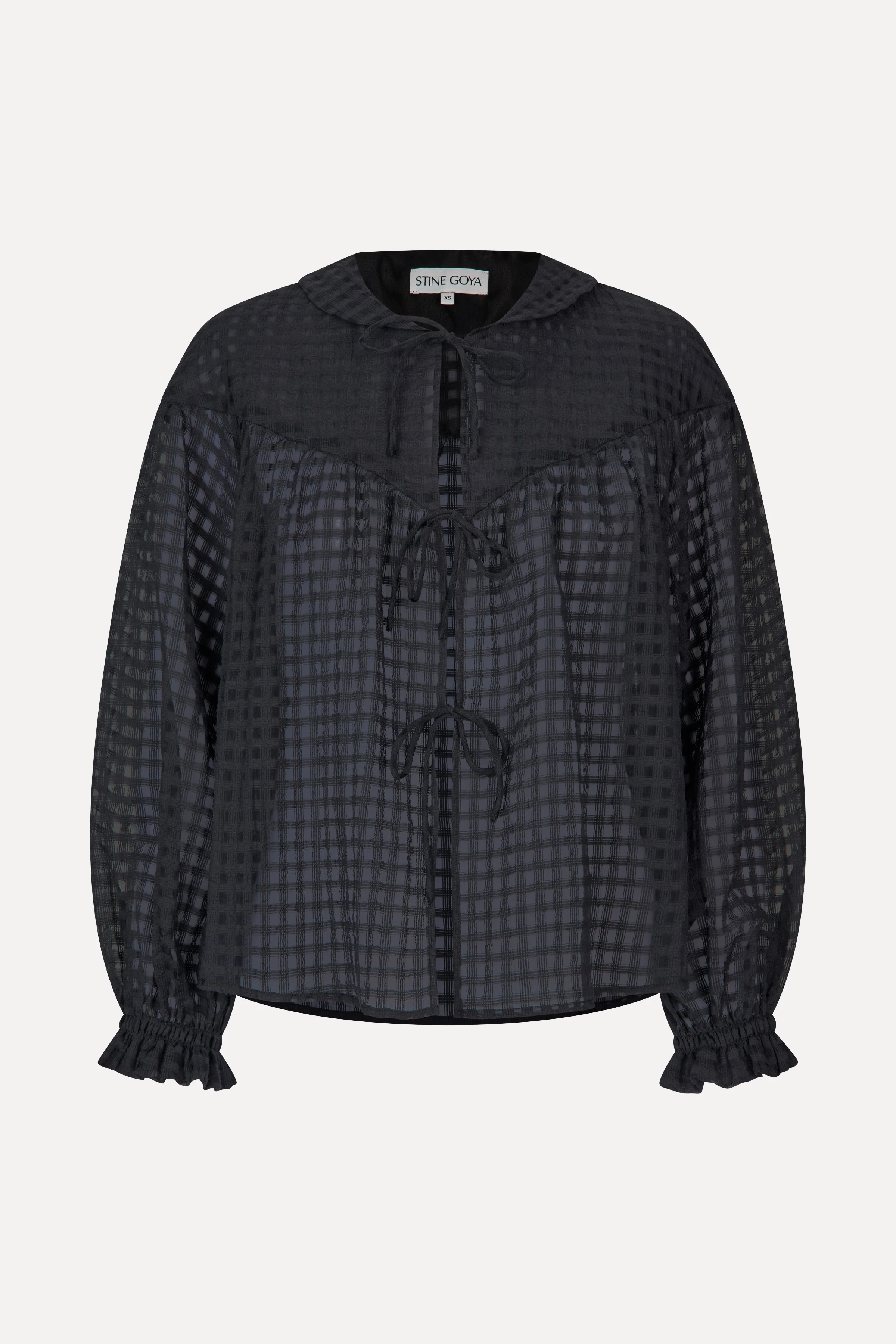 Flowy Long Sleeve Top - Checkered Organza - Image 4