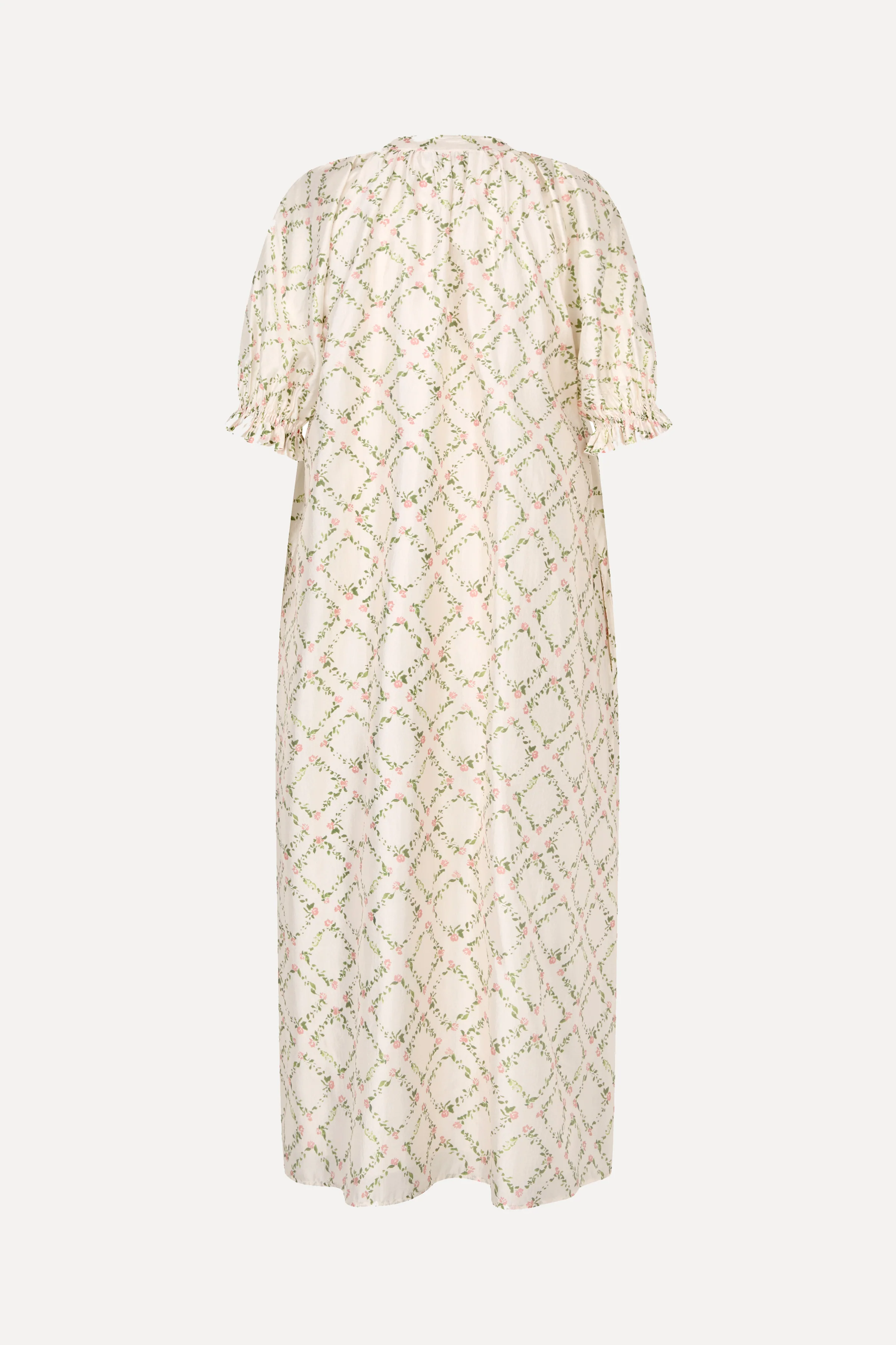 Front Placket Long Dress - Sakura Check Pink - Image 4