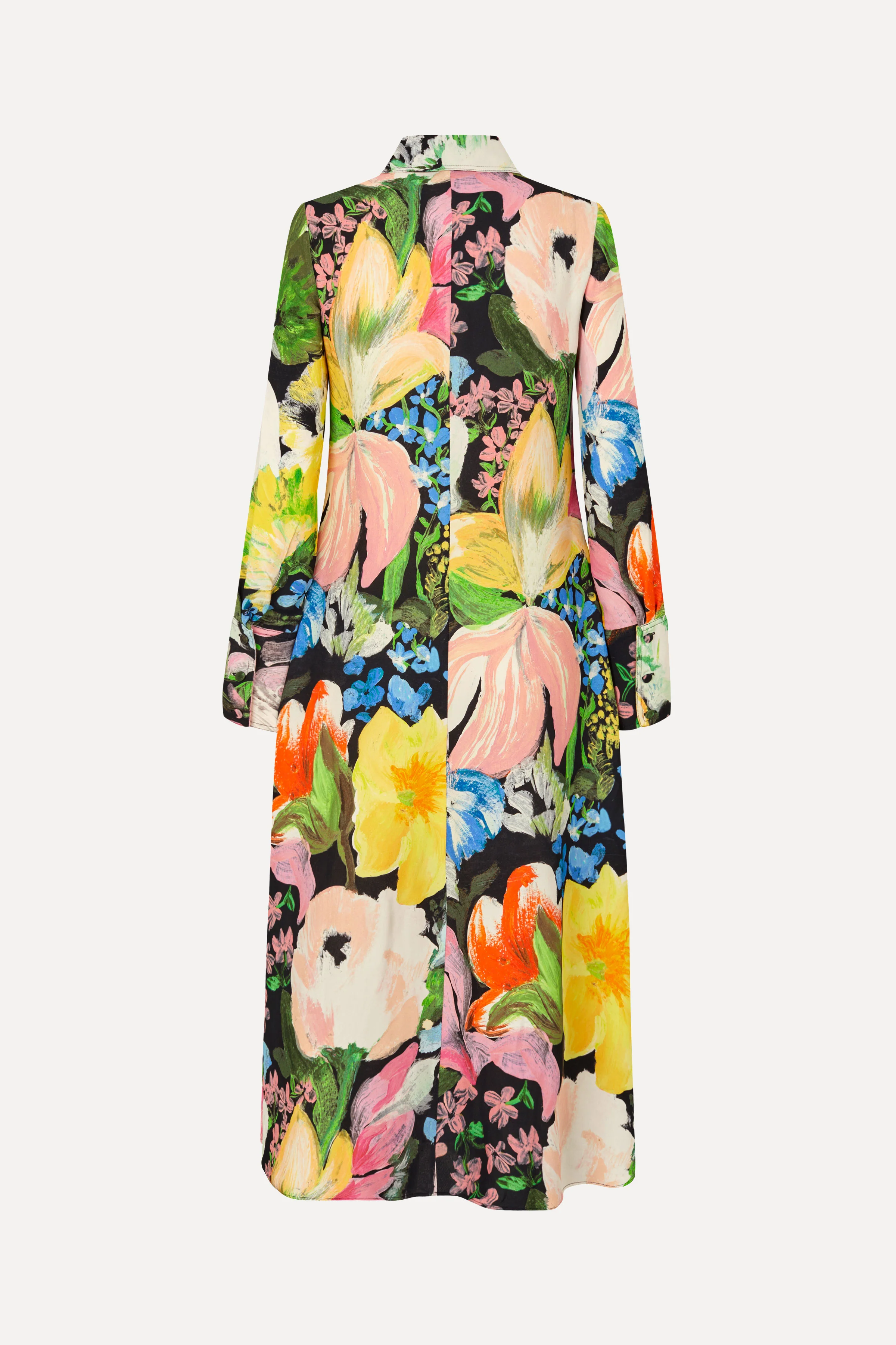 Front Placket Midi Polo Dress - Flowers Under The Sun - Image 2