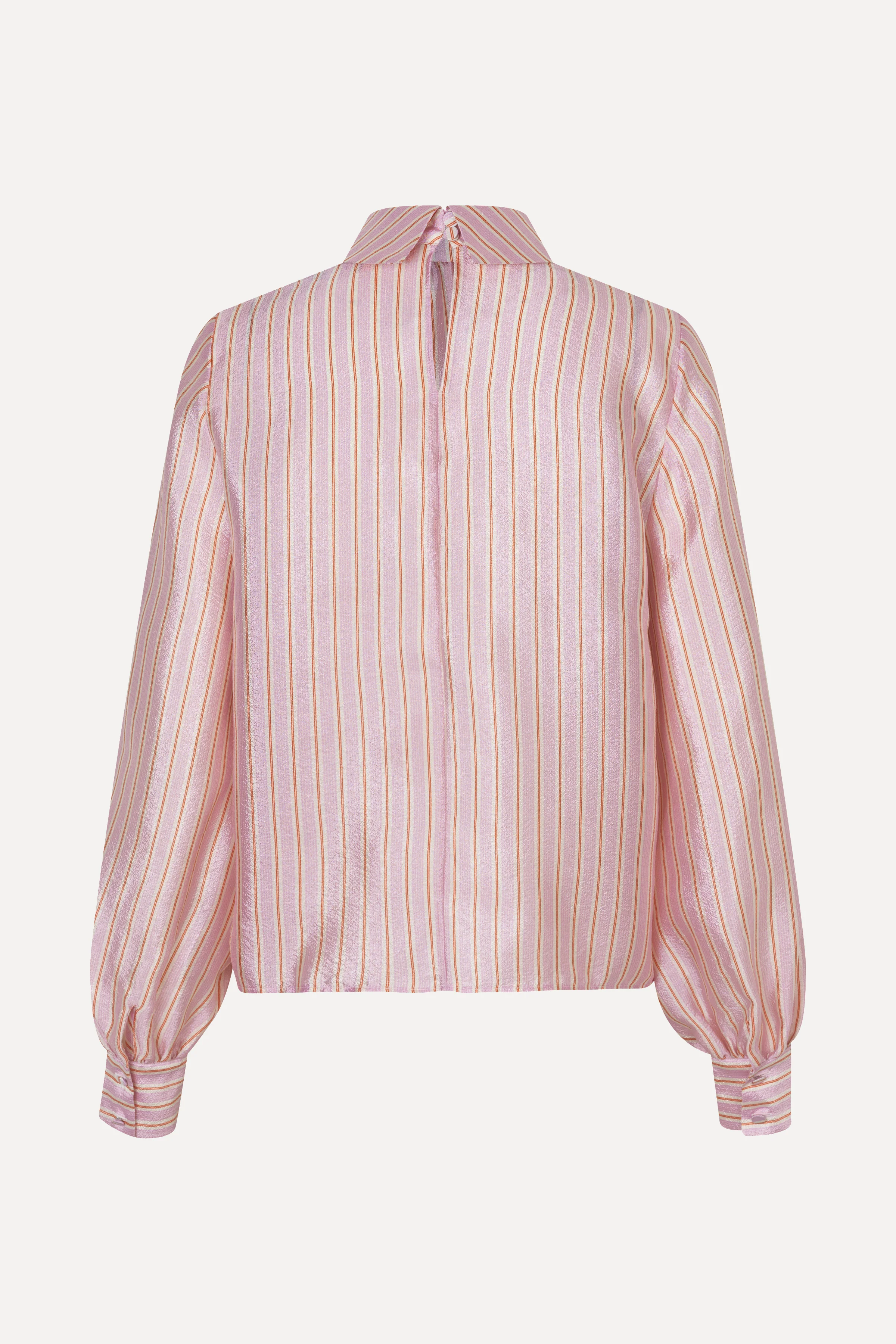 Gathered Long Sleeve Top - Rose Pinstripe - Image 2